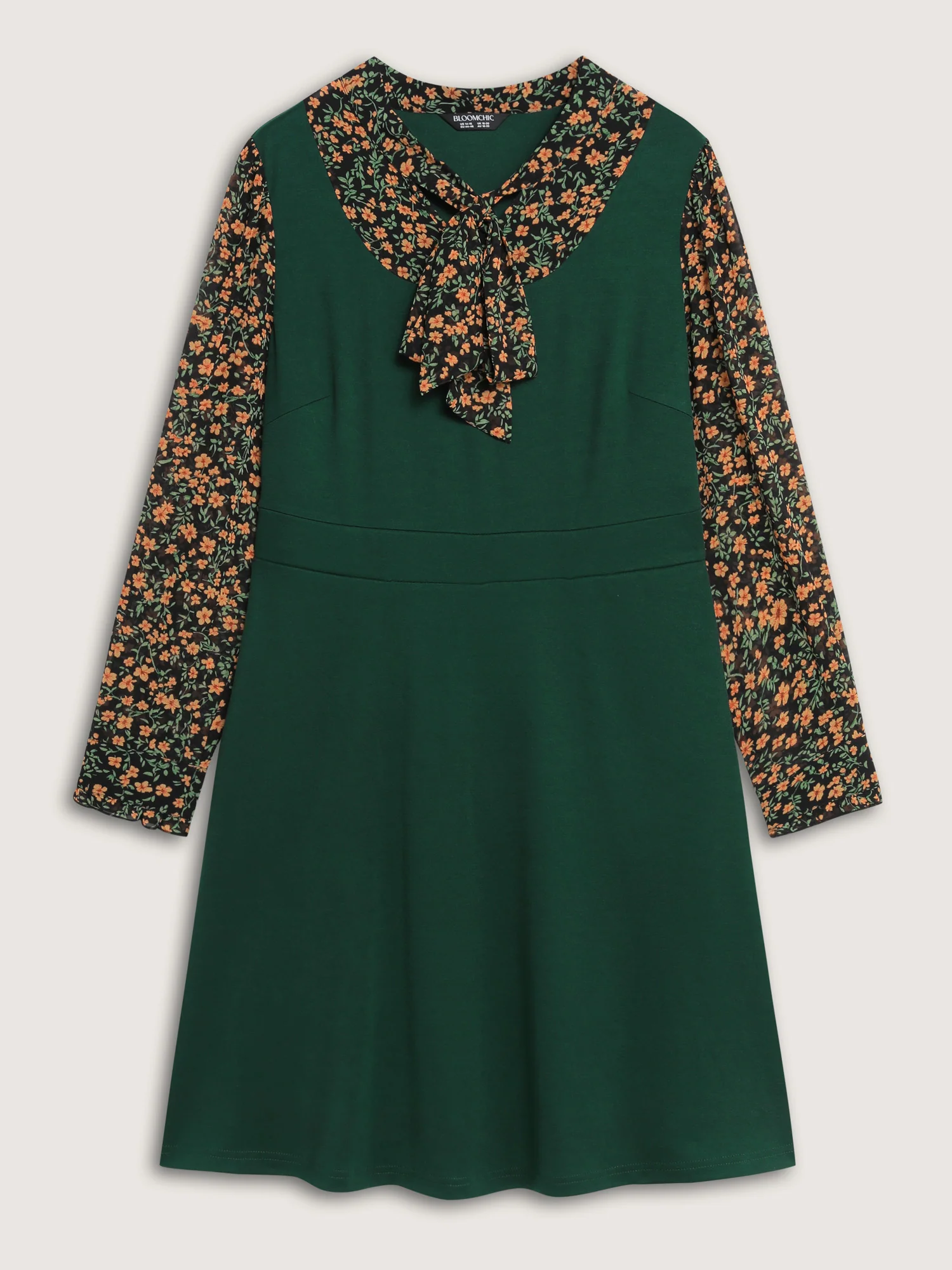 Chiffon Floral Print Stretchy Midi Dress - Image 7
