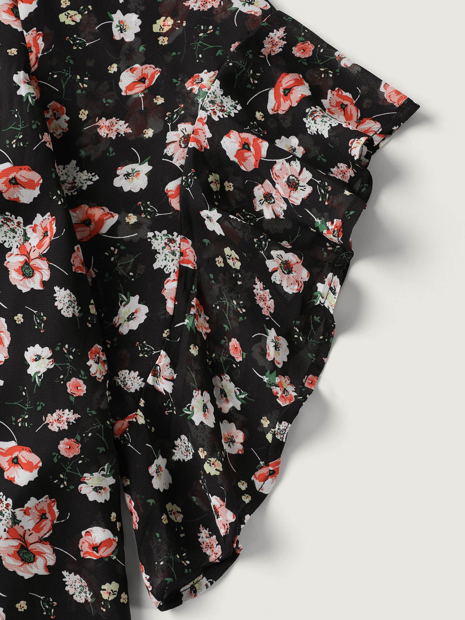 Chiffon Floral Ruffled Sleeve Blouse - Image 7