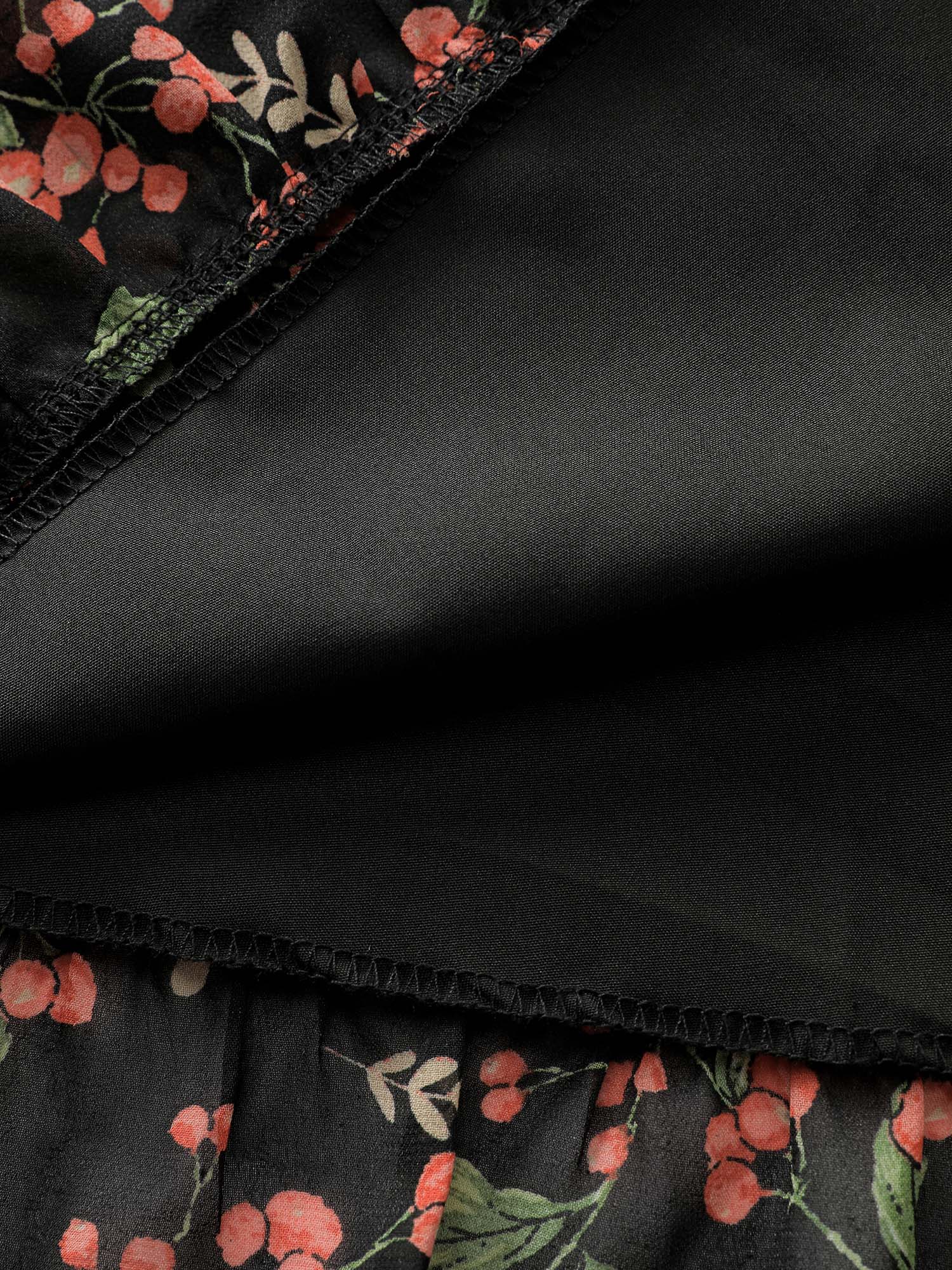 Chiffon Floral Ruffled Trim Pockets Midi Dress - Image 8