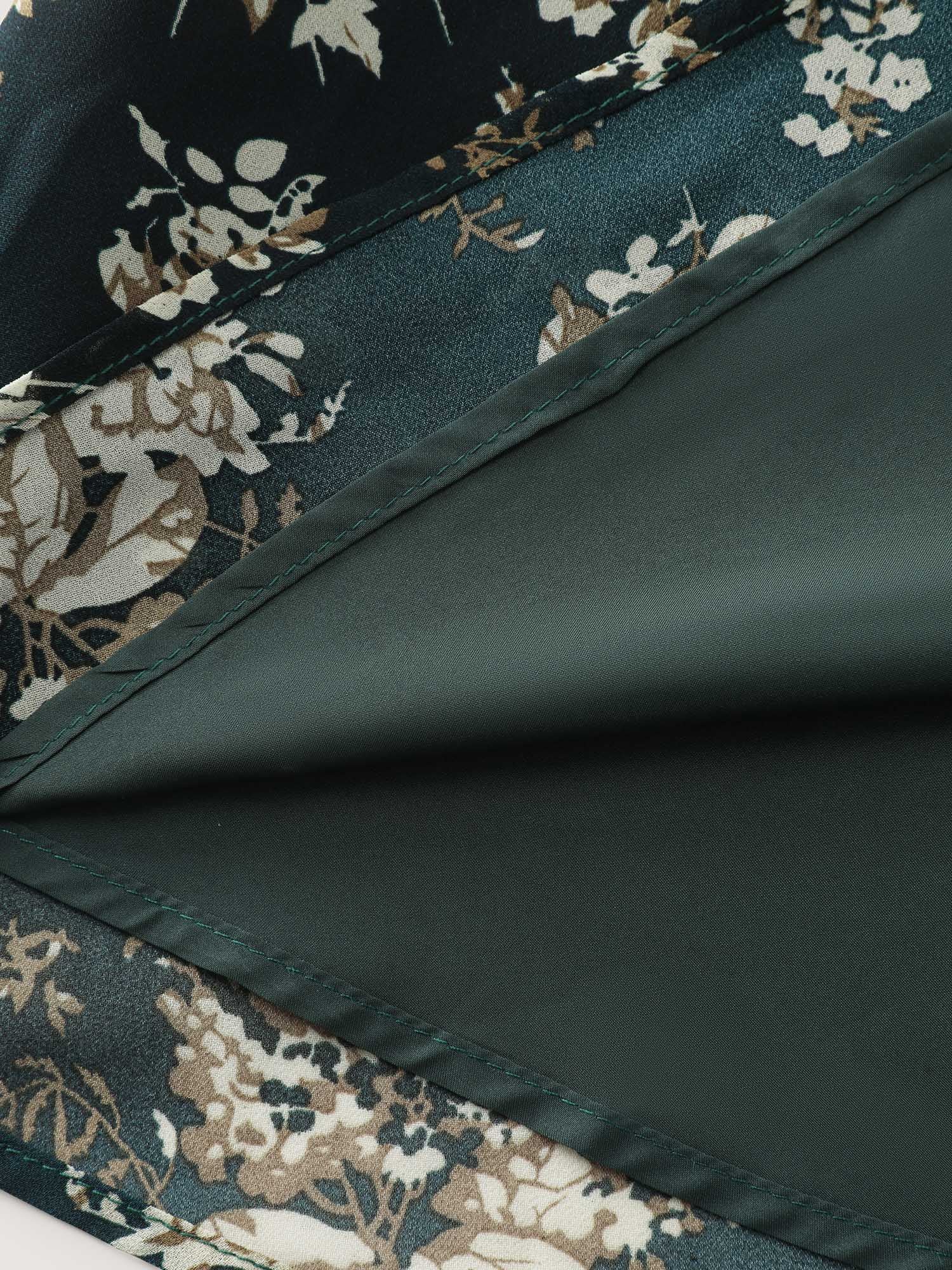 Chiffon Floral Surplice Neck Belt Mini Dress - Image 6