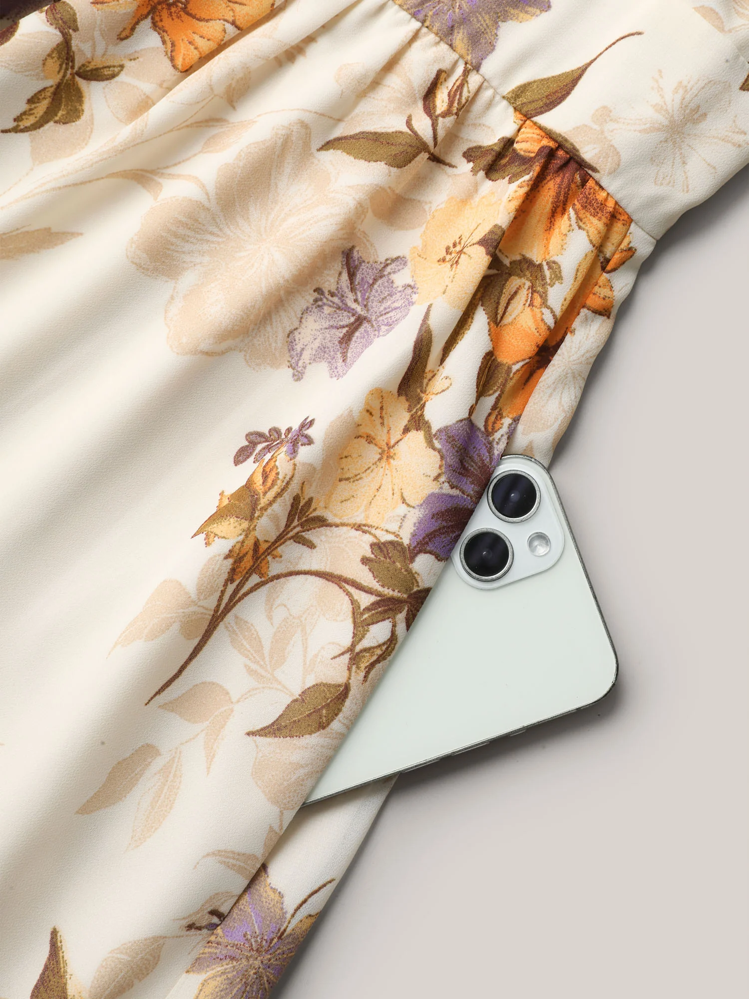 Chiffon Floral Waist-Cinched Midi Dress - Image 6