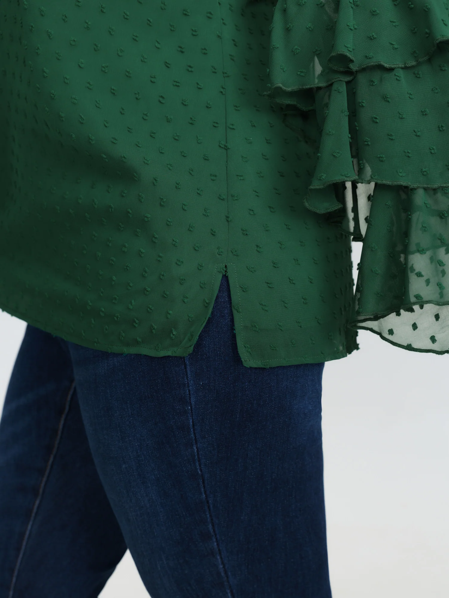 Chiffon Jacquard Layered Sleeve Blouse - Image 4