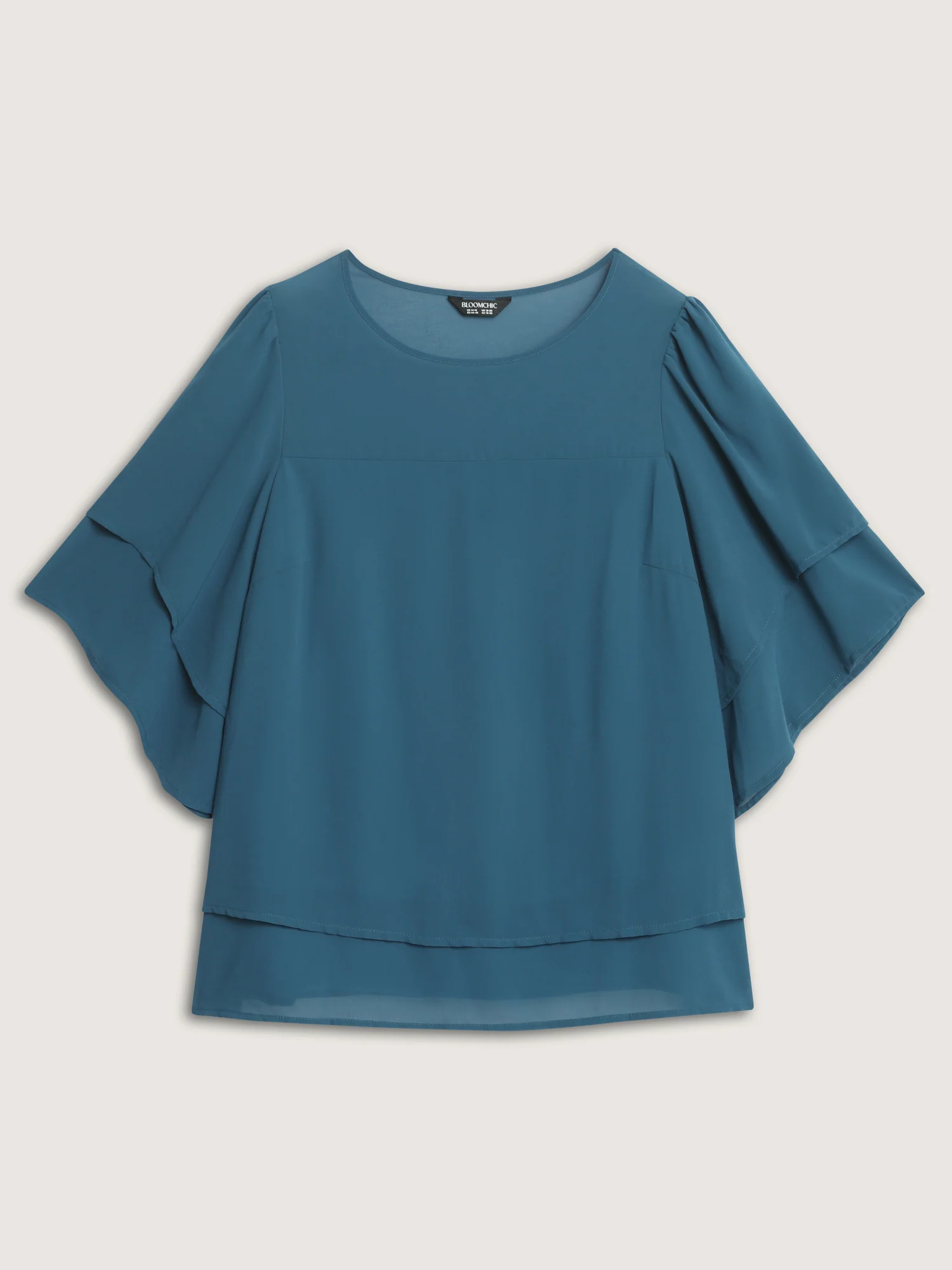 Chiffon Layered Ruffled Sleeve Flowy Blouse - Image 7