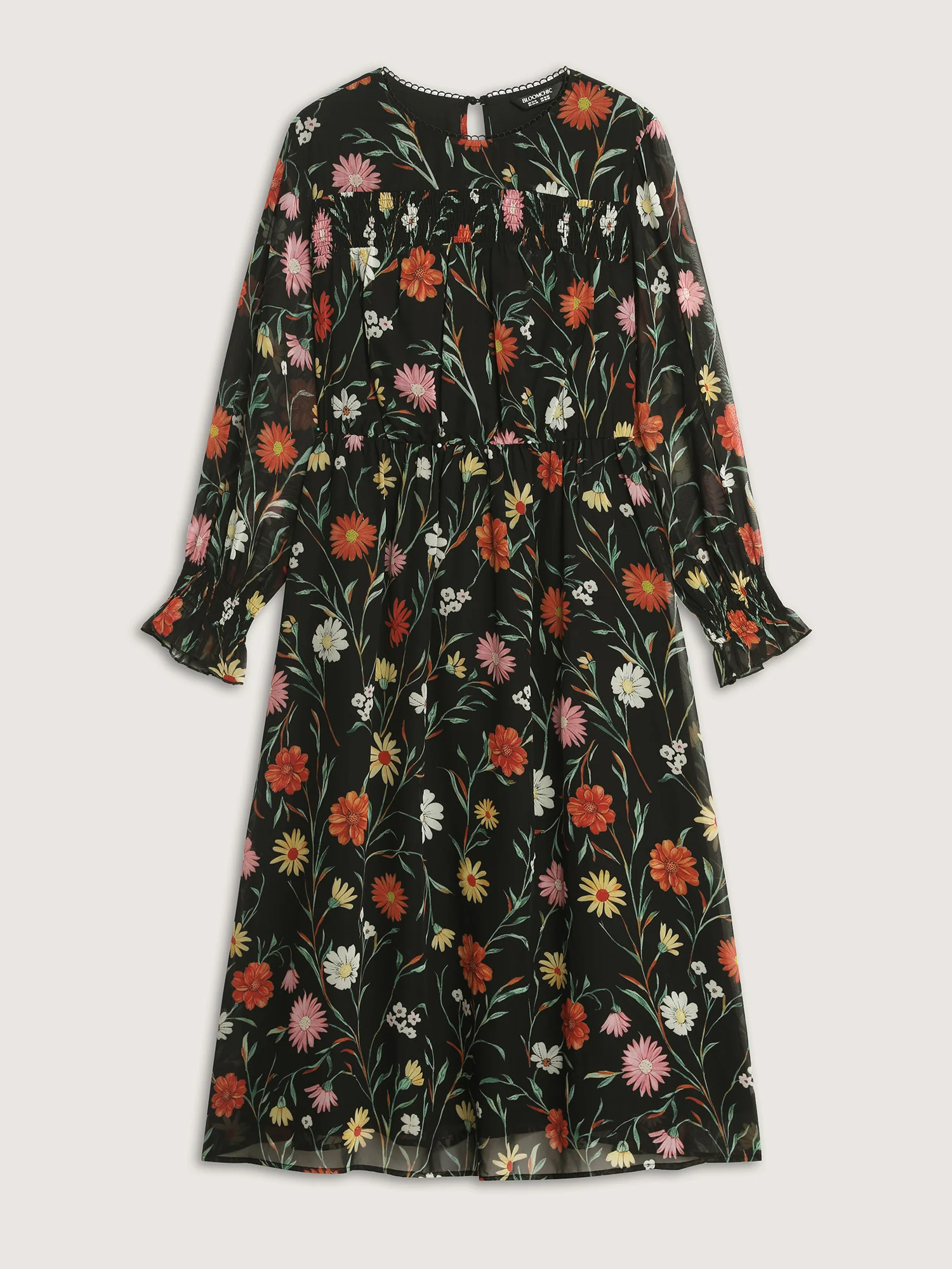 Chiffon Multi-Color Shirred Maxi Dress - Image 7