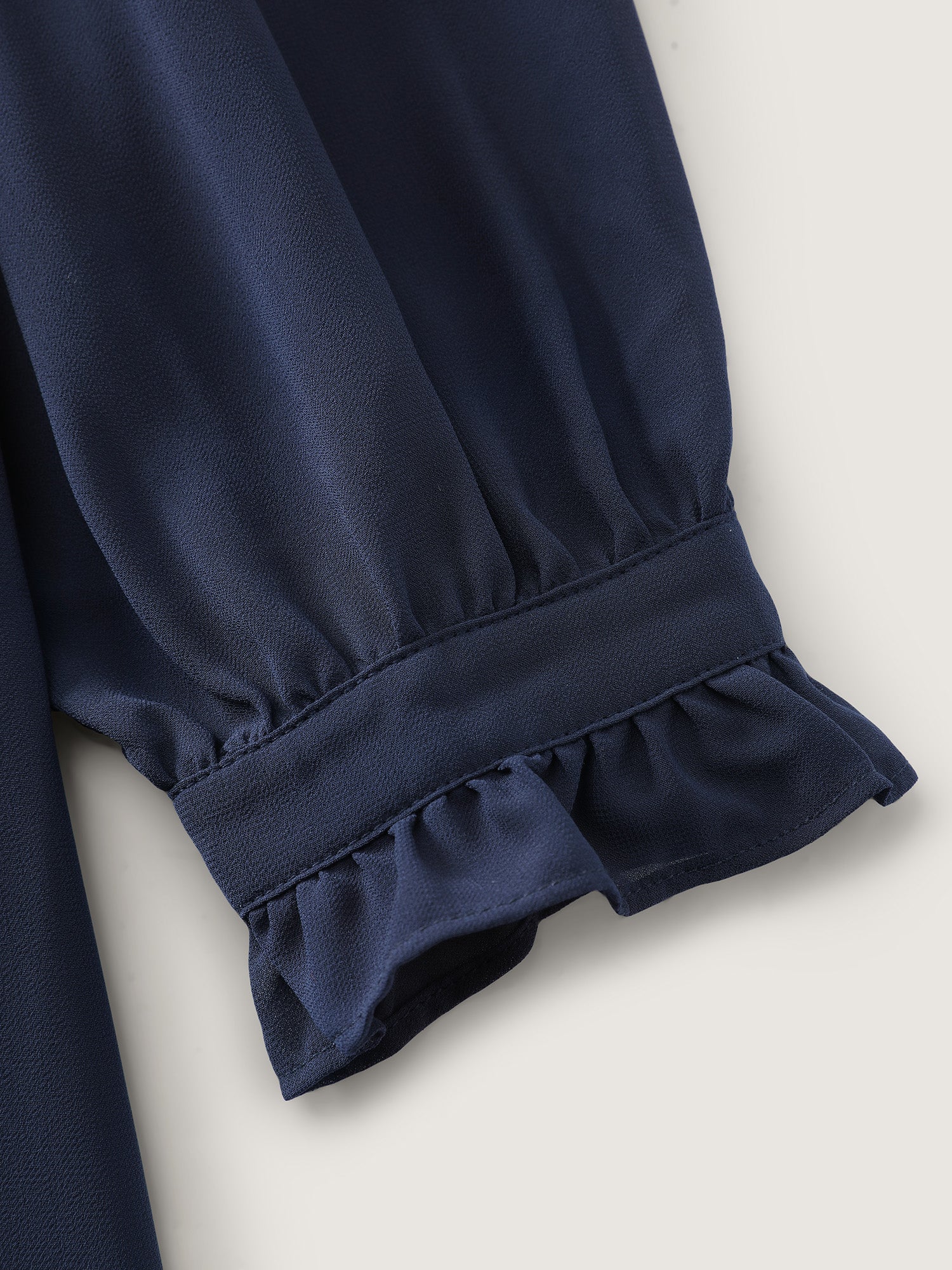 Chiffon Pleated Round Neck Blouse - Image 6