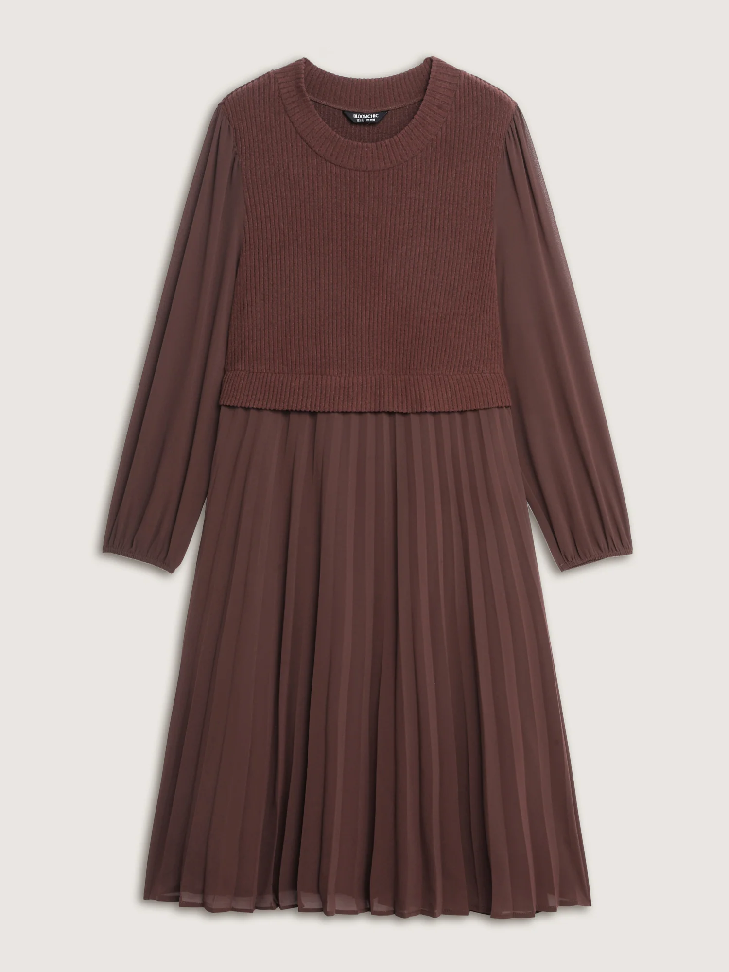 Chiffon Pleated Skirt Layered Midi Dress - Image 7