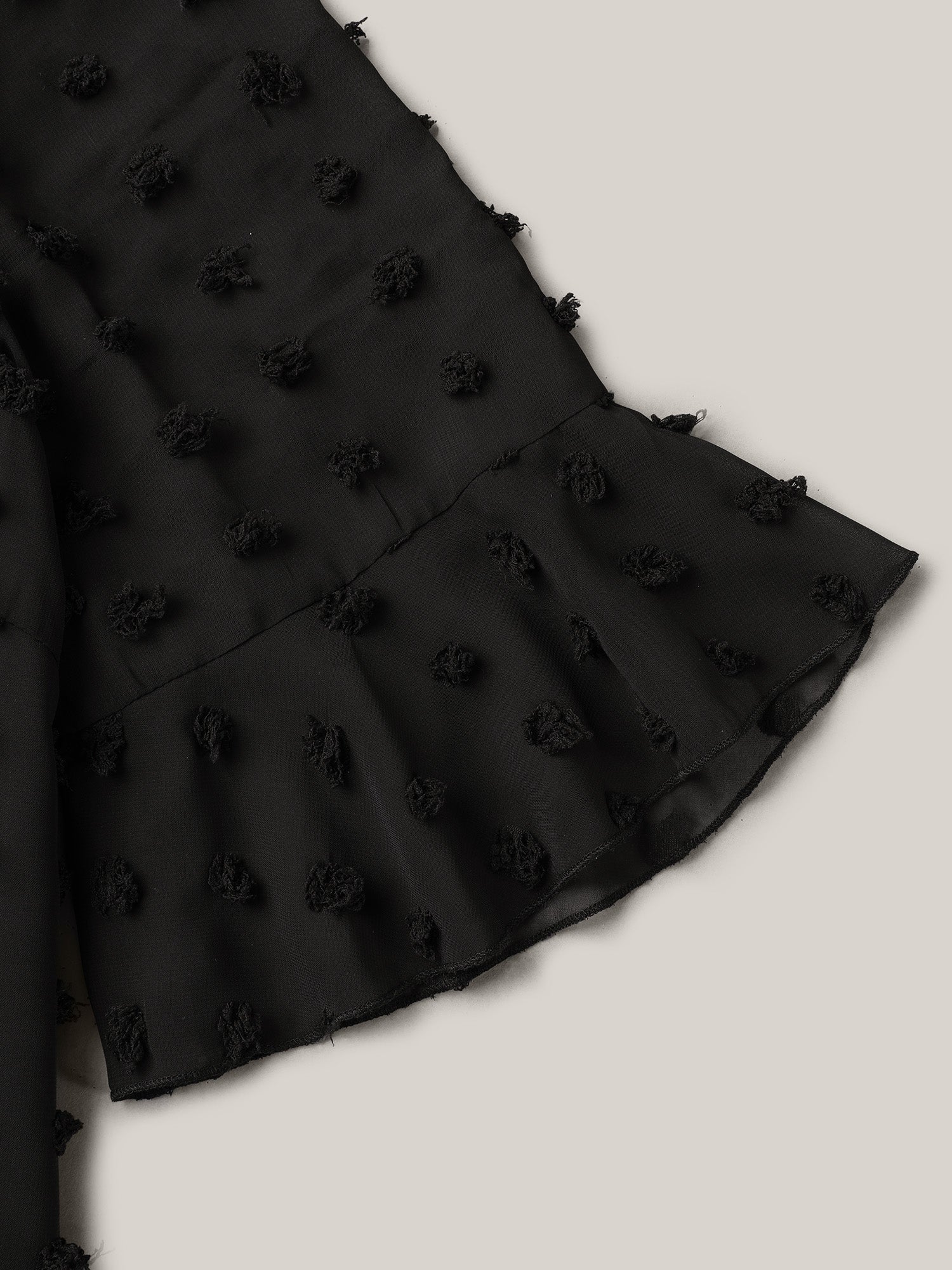 Chiffon Polka Dot Round Neck Shirt - Image 5