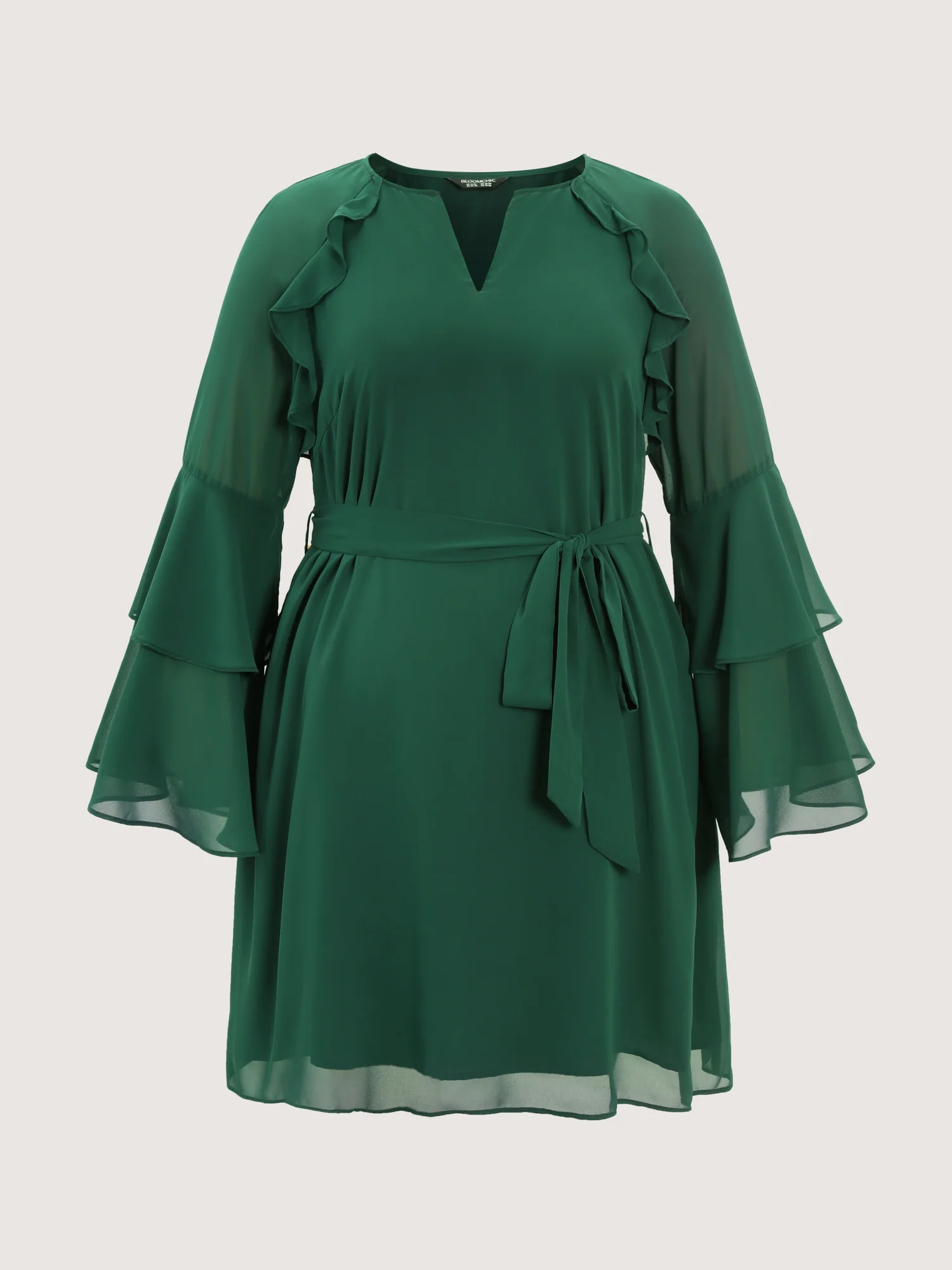 Chiffon Ruffled Layered Sleeve Mini Dress - Image 8