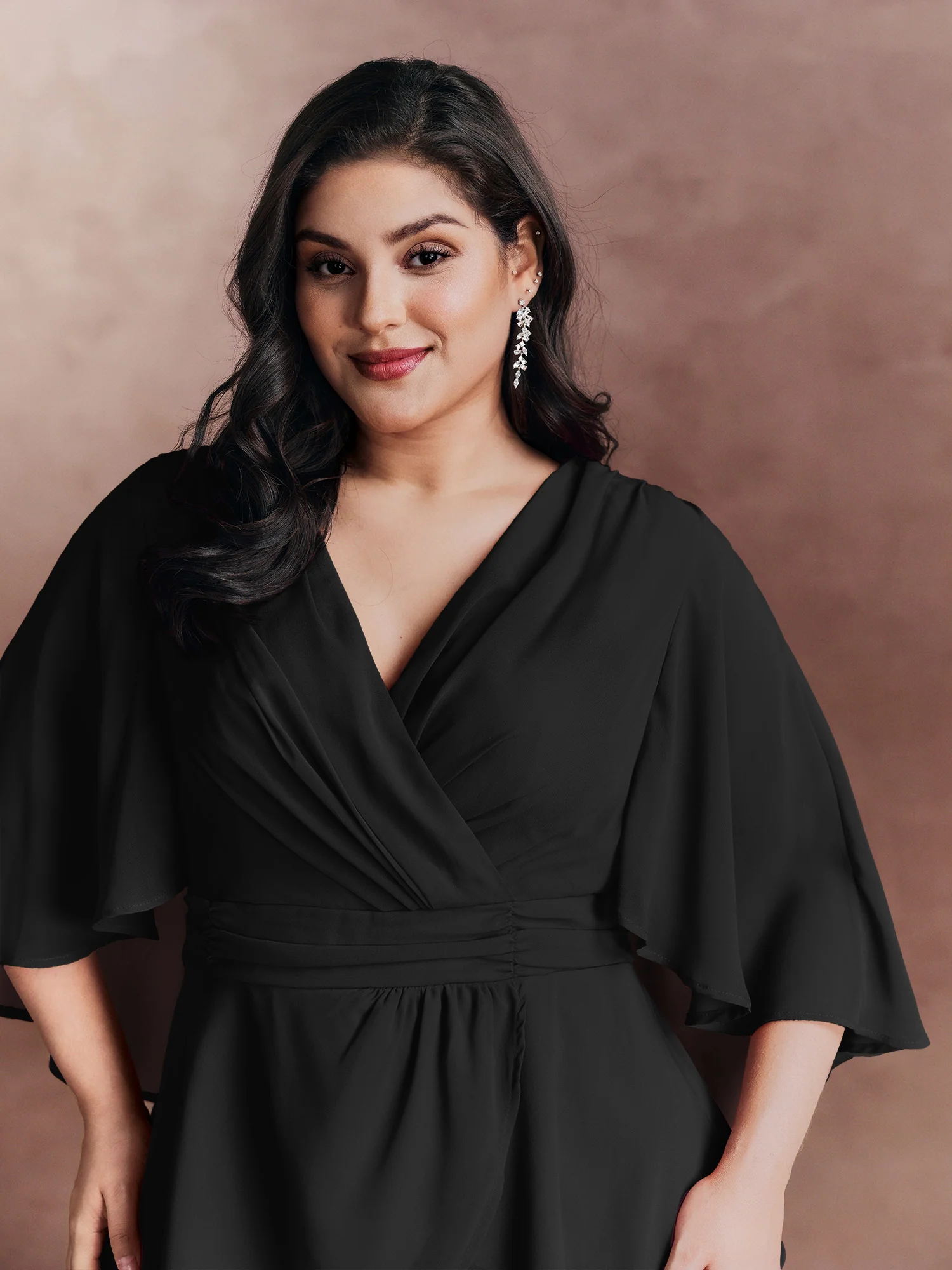 Chiffon Shawl Layered Sheer Blouse - Image 9