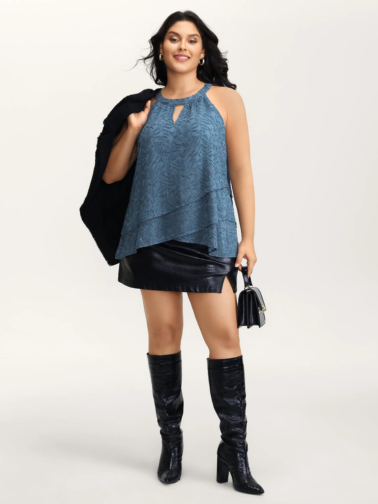 Chiffon Textured Layered Tank Top - Image 3