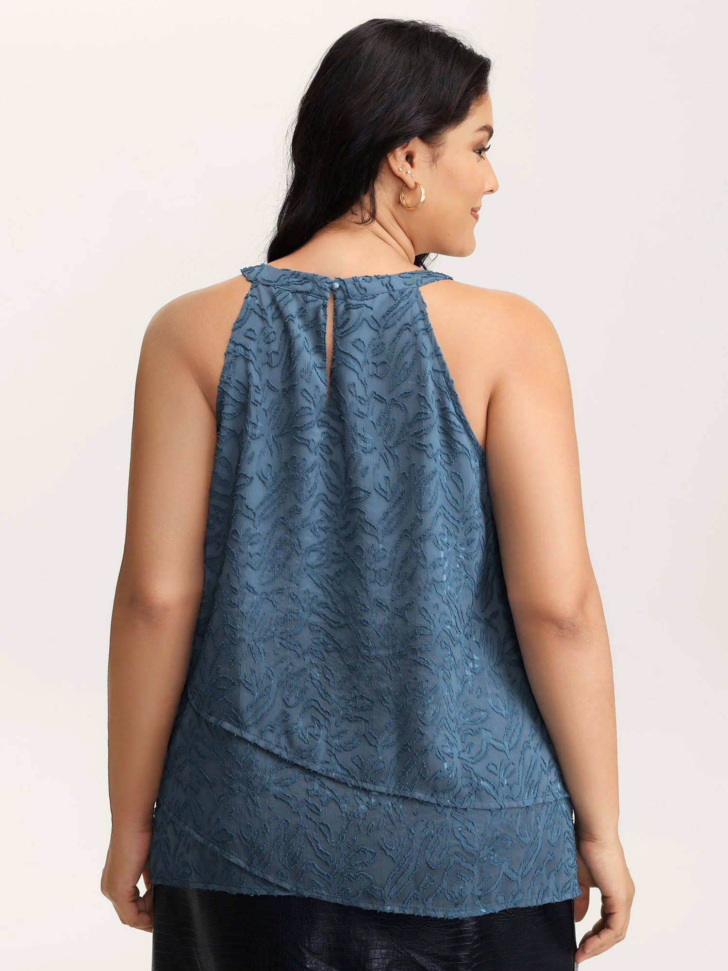 Chiffon Textured Layered Tank Top - Image 4