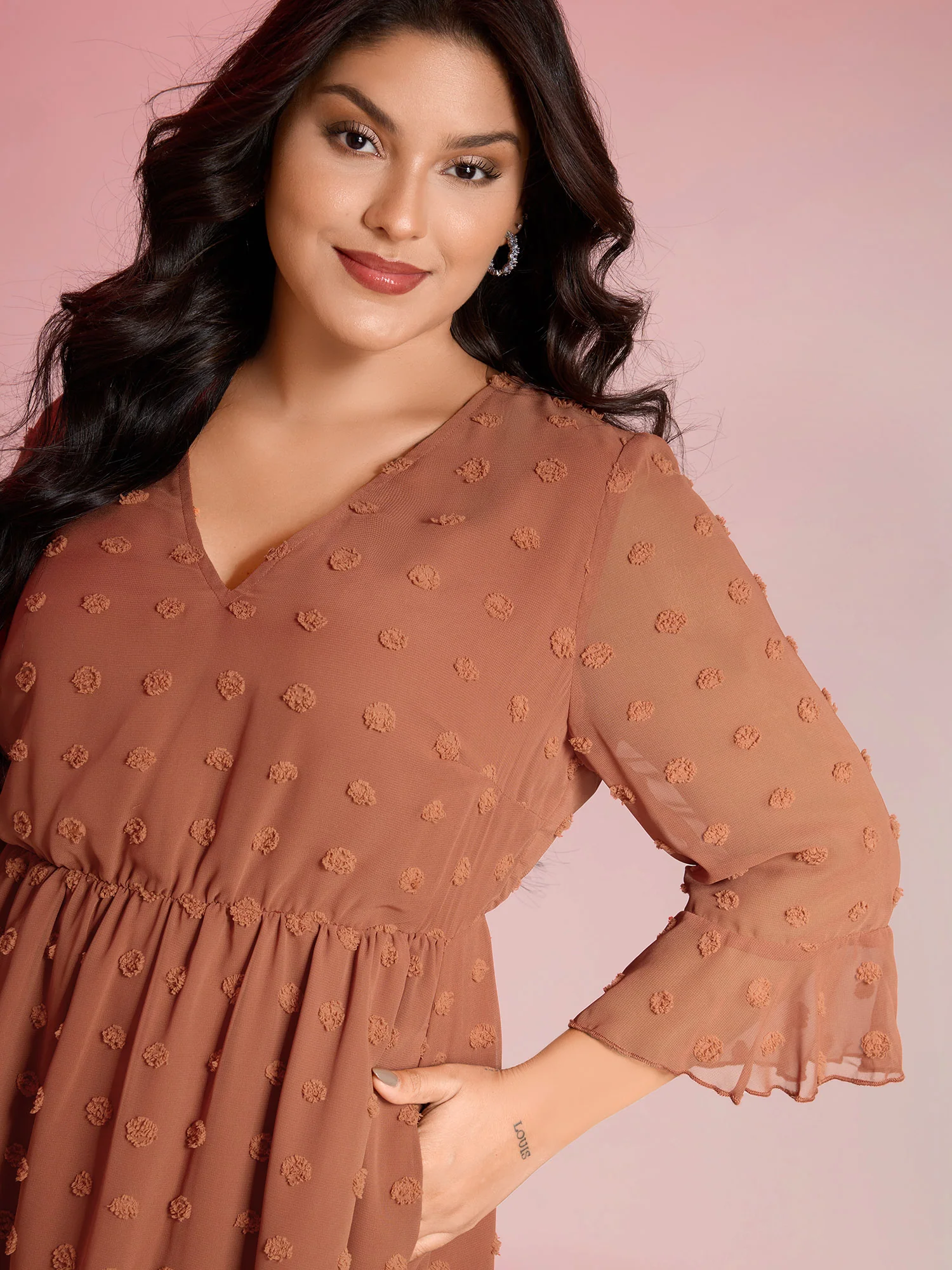 Chiffon Textured Semi Sheer Maxi Dress - Image 2