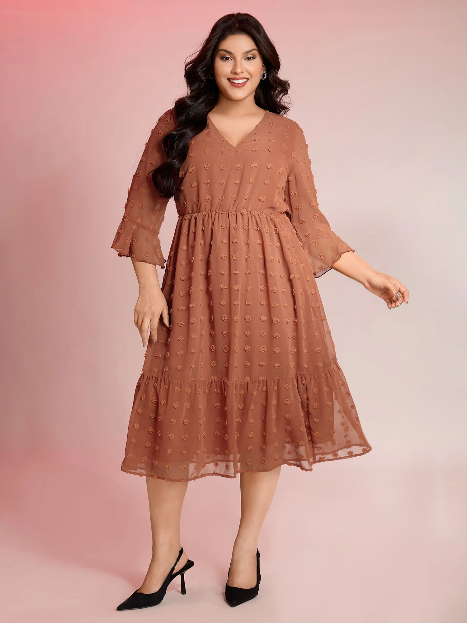 Chiffon Textured Semi Sheer Maxi Dress - Image 3