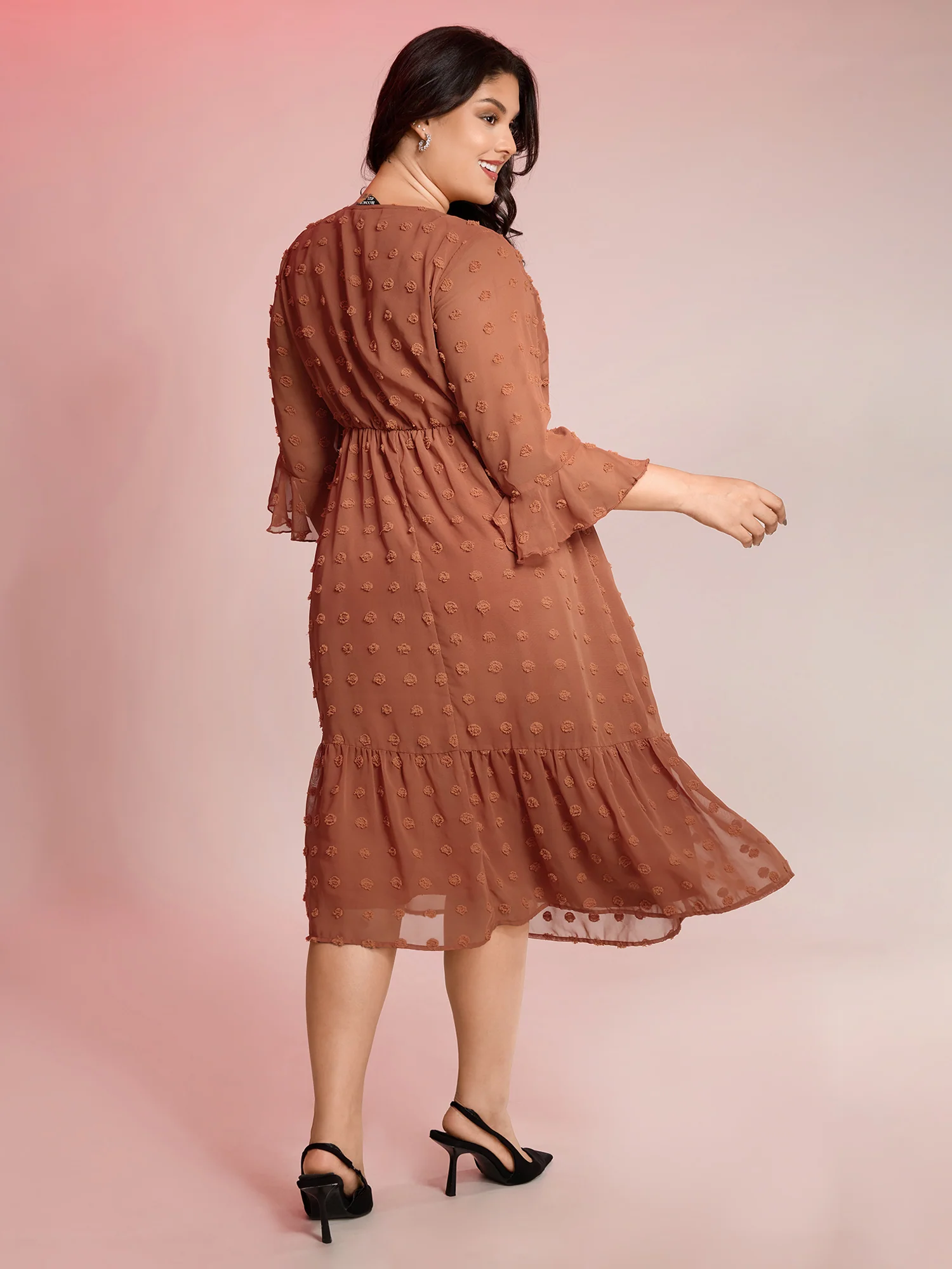 Chiffon Textured Semi Sheer Maxi Dress - Image 4