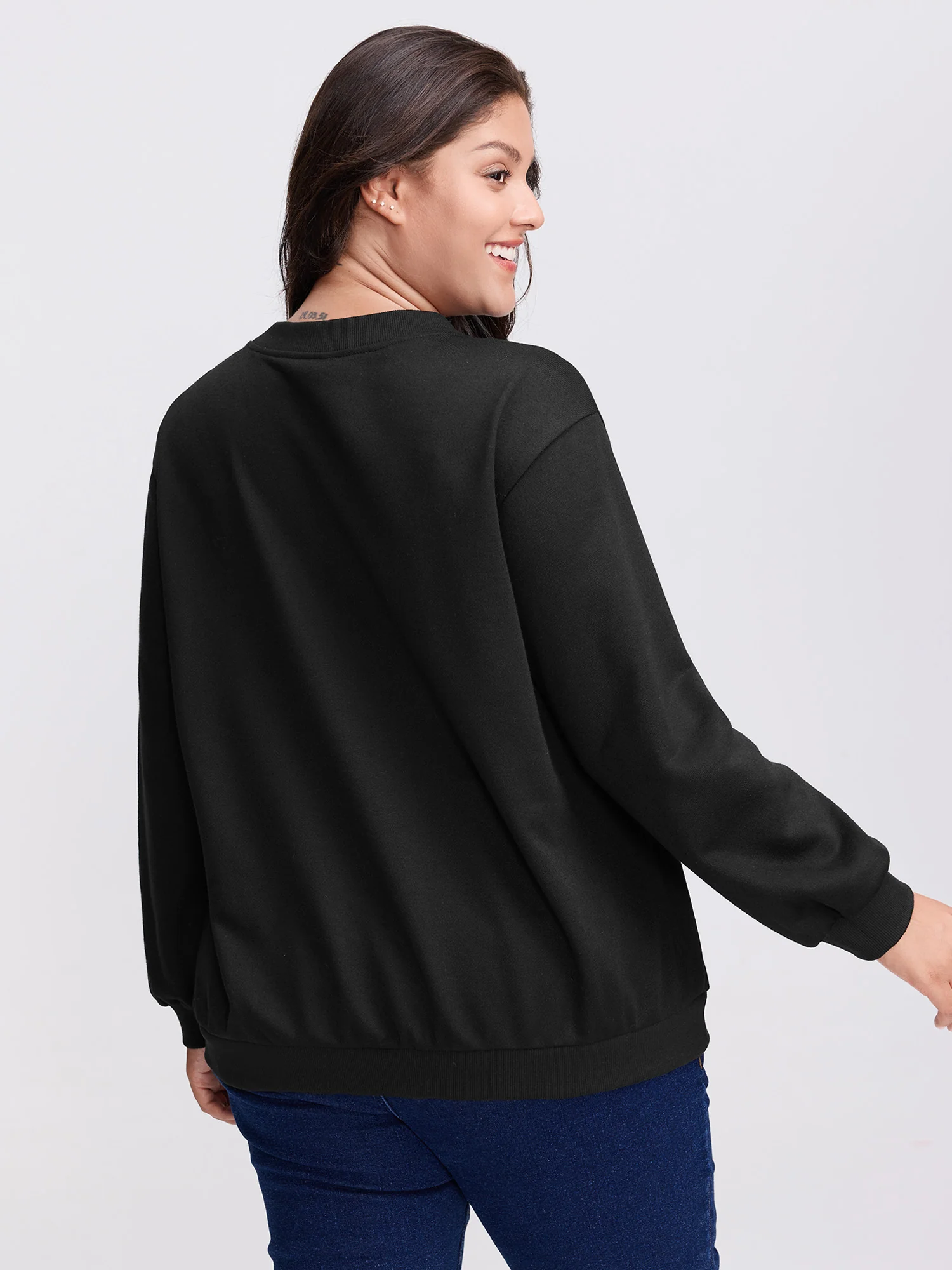 Choker Neck Cut-Out Sweatshirt - Image 5