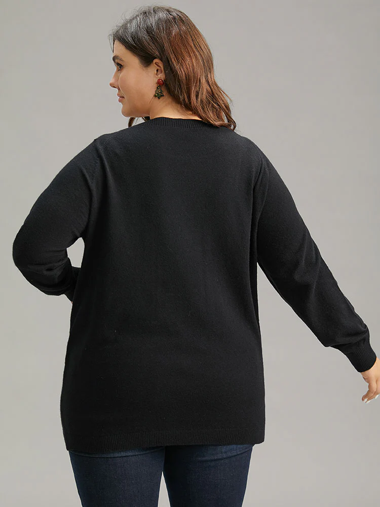 Supersoft Essentials Christmas Elk Letter Crew Neck Pullover - Image 3