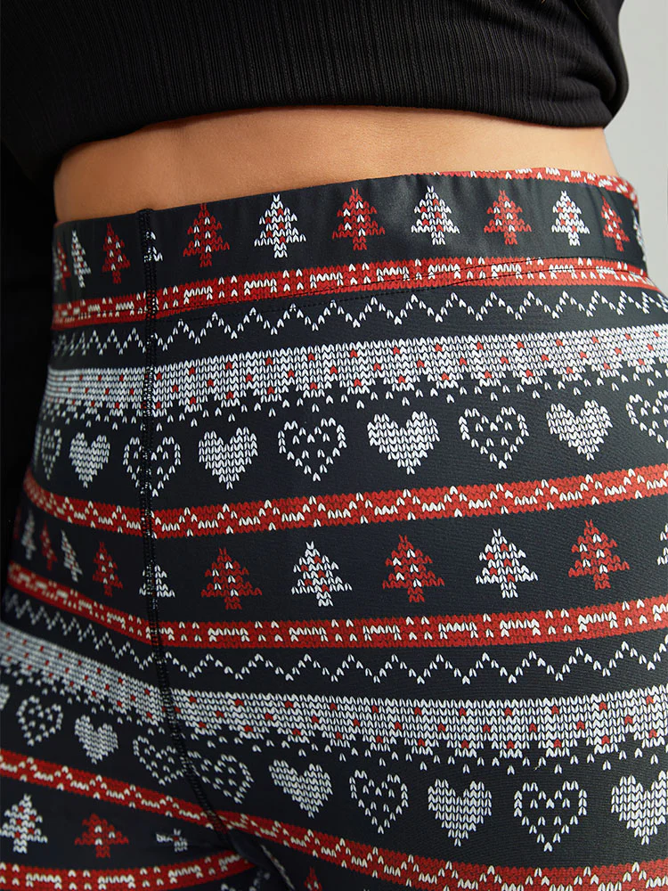Christmas Print Mid Rise Skinny Leggings - Image 8