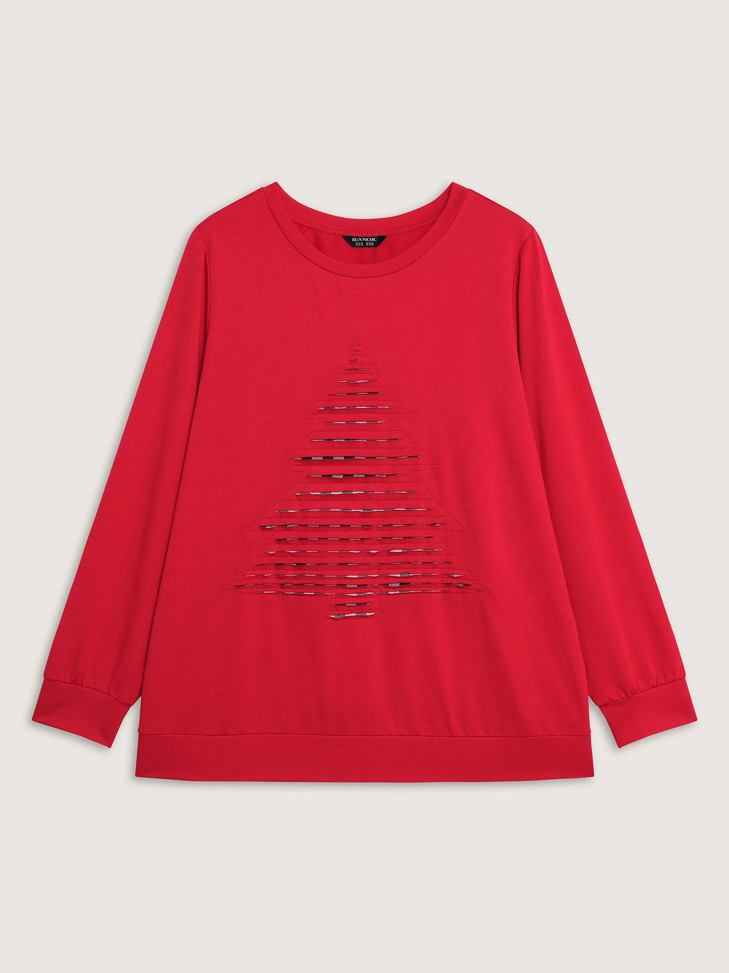 Supersoft Christmas Tree Applique Embroidery Sweatshirt - Image 7