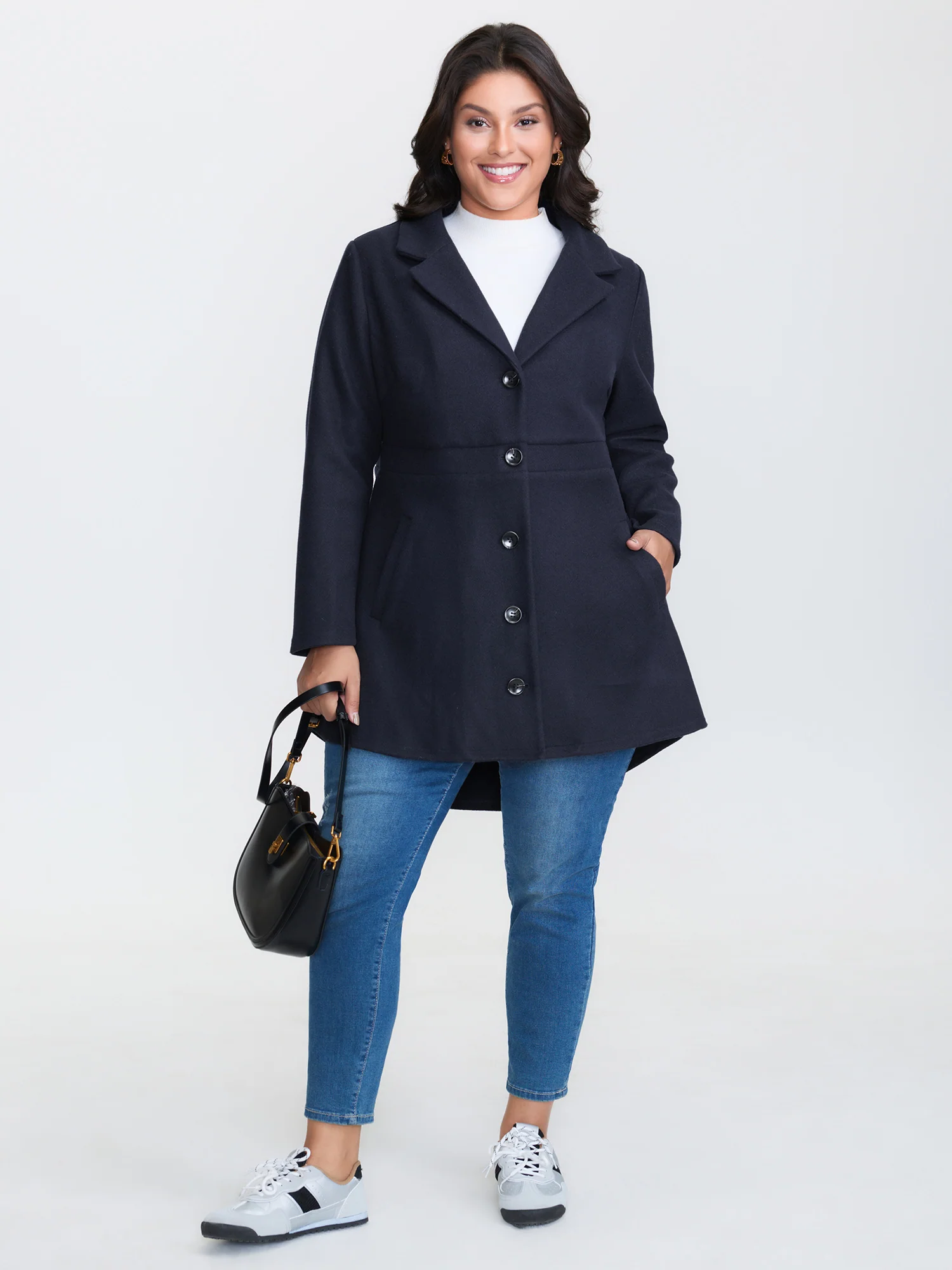 Cinched-Flared High-Low Hem Jacket - Image 3