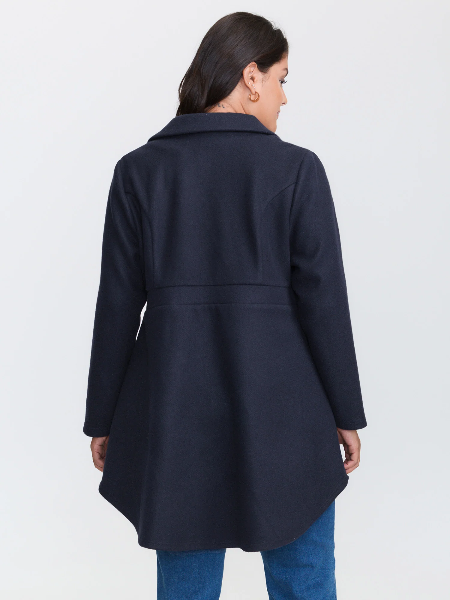 Cinched-Flared High-Low Hem Jacket - Image 4
