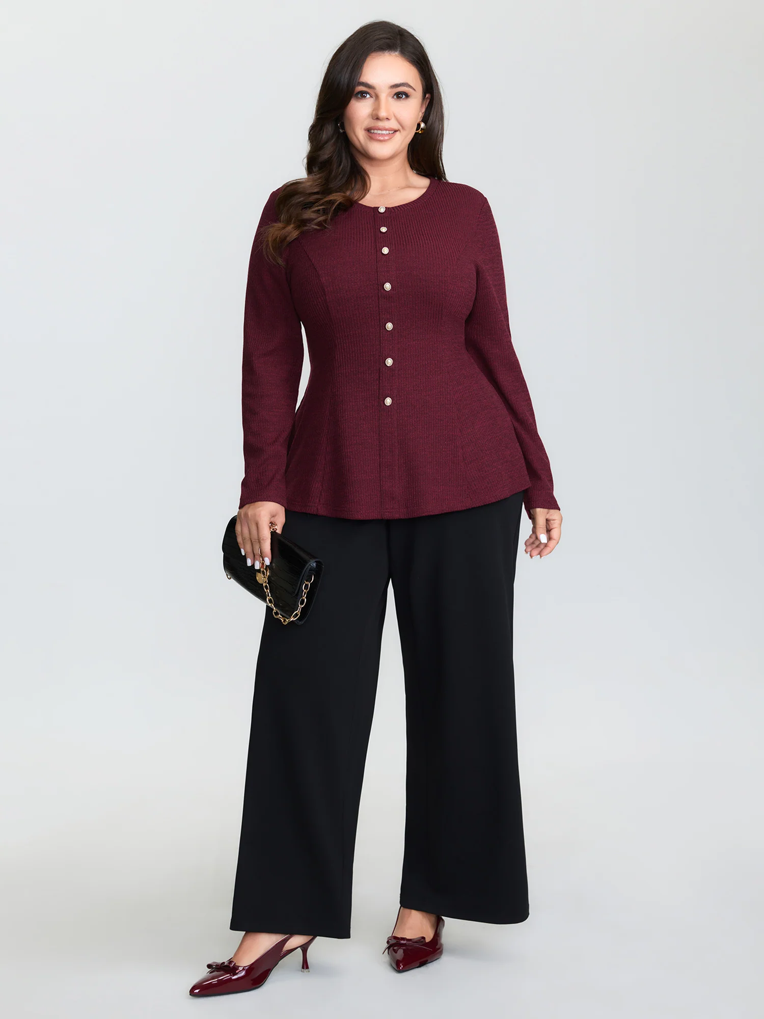 Cinched-Waist A-Line Button Top - Image 3