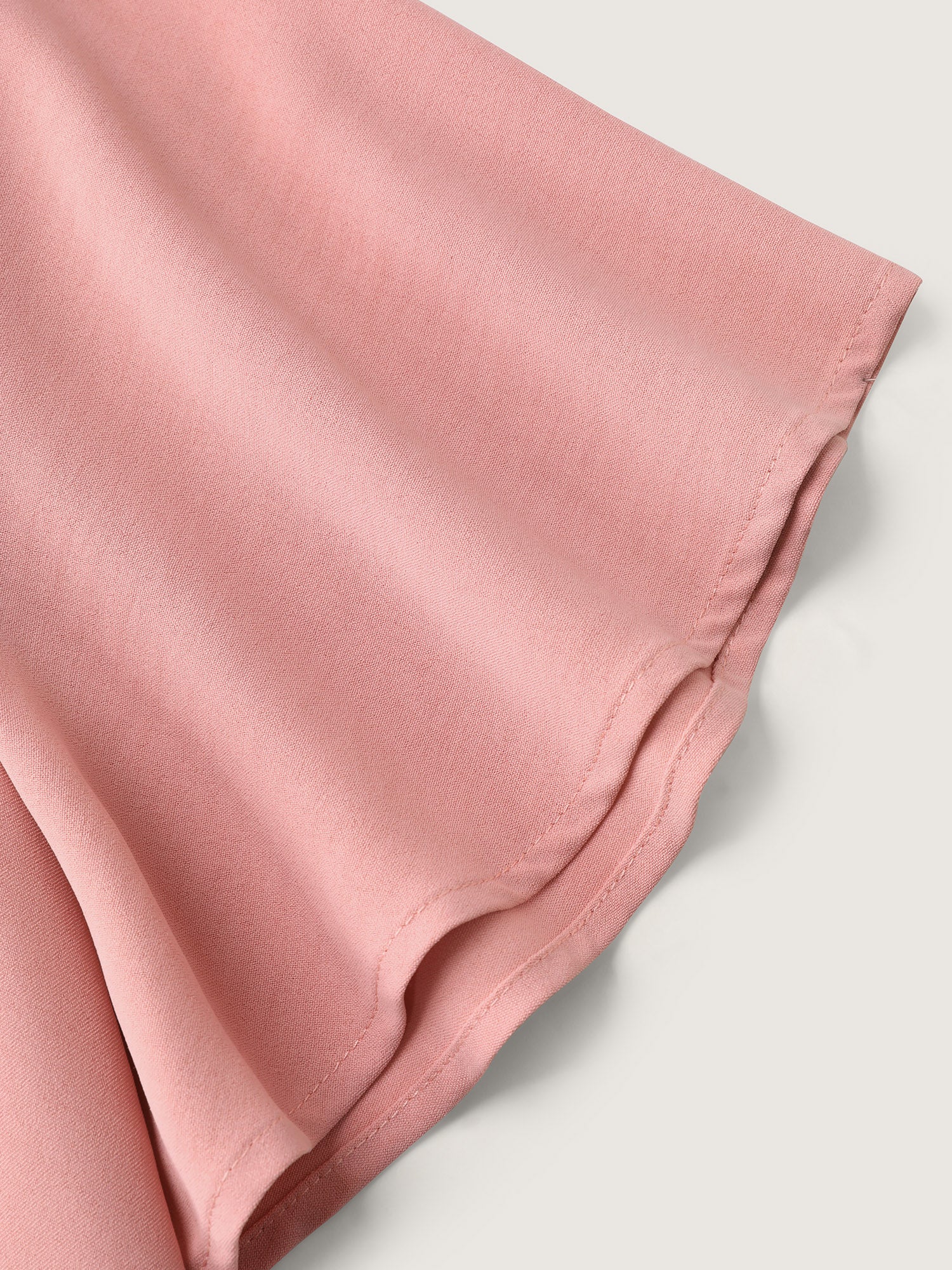 Cinched-Waist Knotted Plain Blouse - Image 7