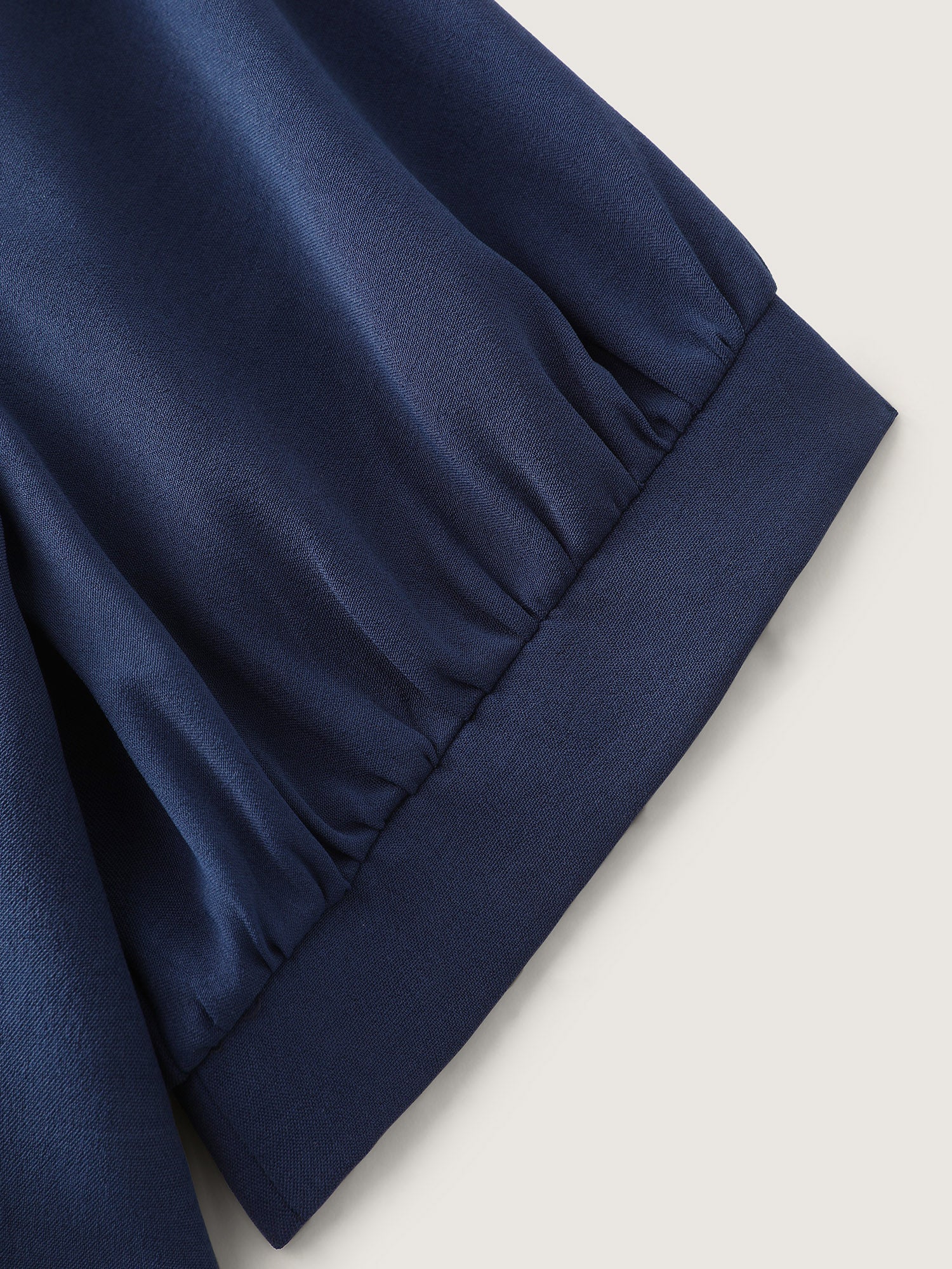 Cinched-Waist Pleated Collar Blouse - Image 6