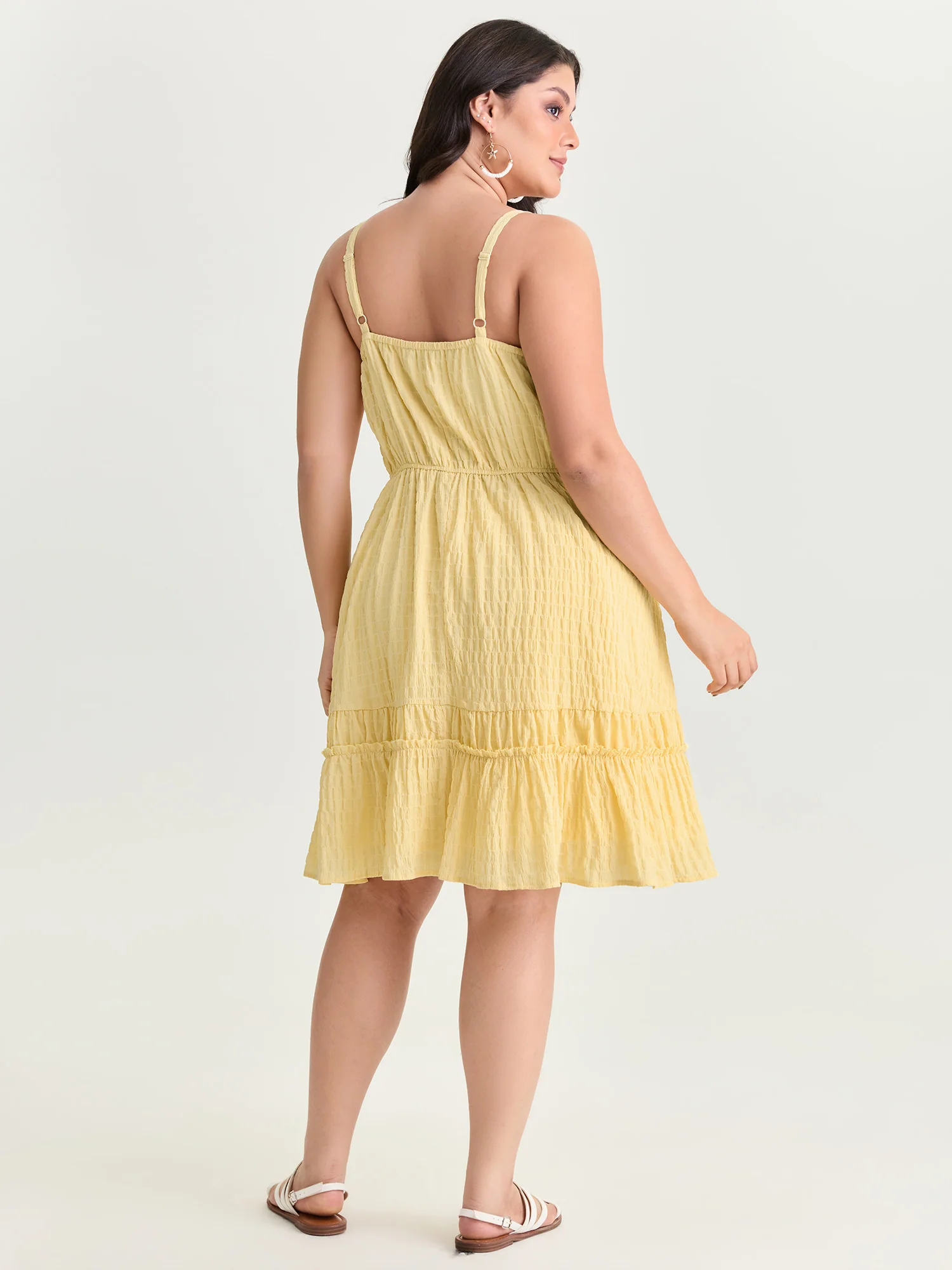 Cinched-Waist Ruffled Hem Mini Dress - Image 4