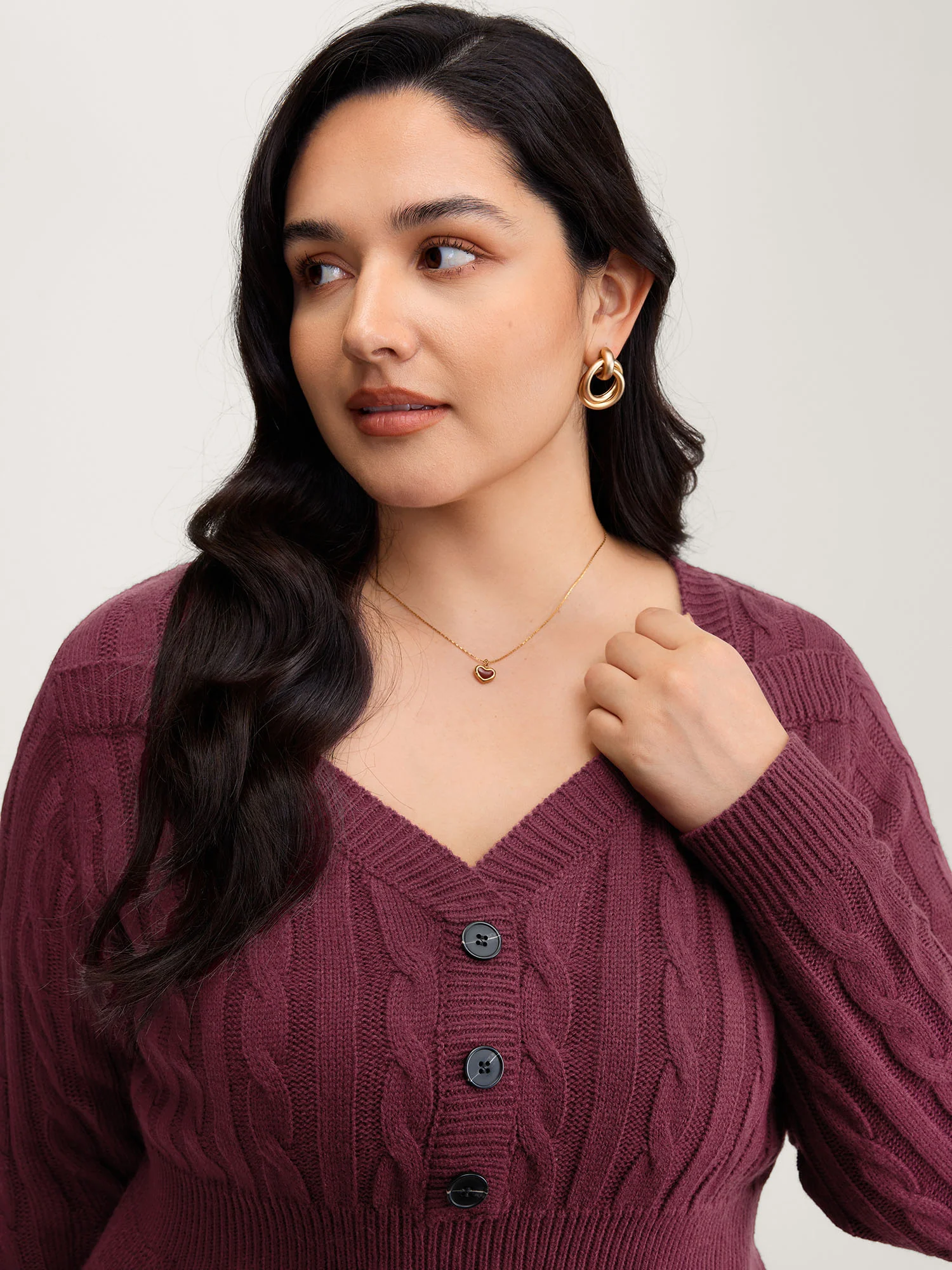Cinched-Waist Sweetheart Textured A-Line Pullover - Image 2