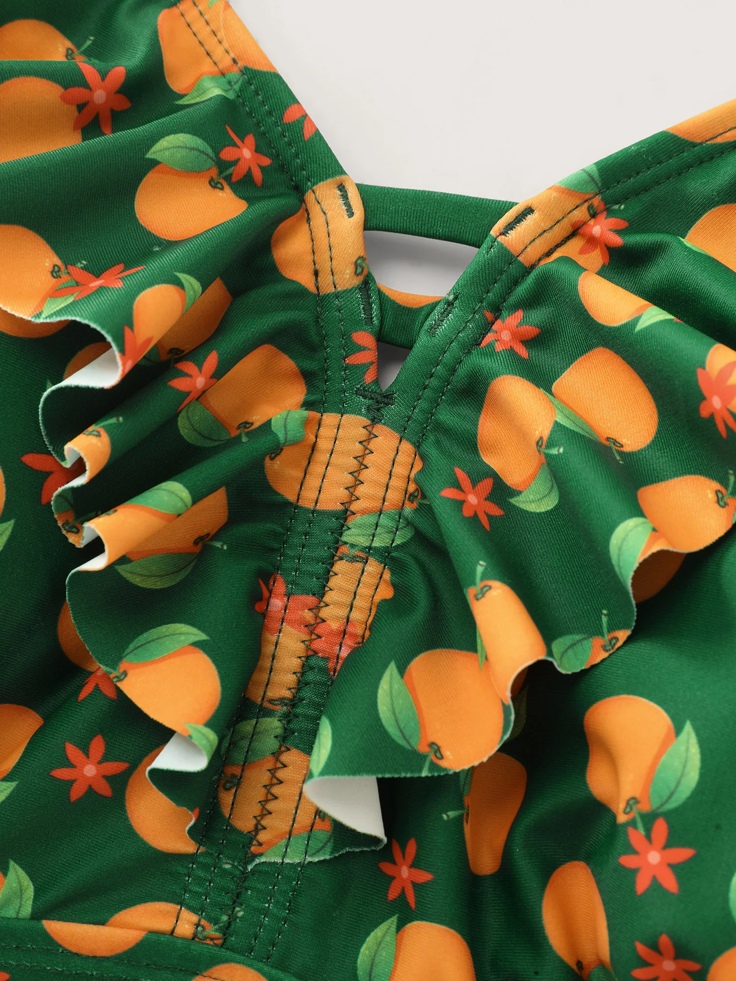 Citrus Print Adjustable Fit Ruffled Bikini Top - Image 5