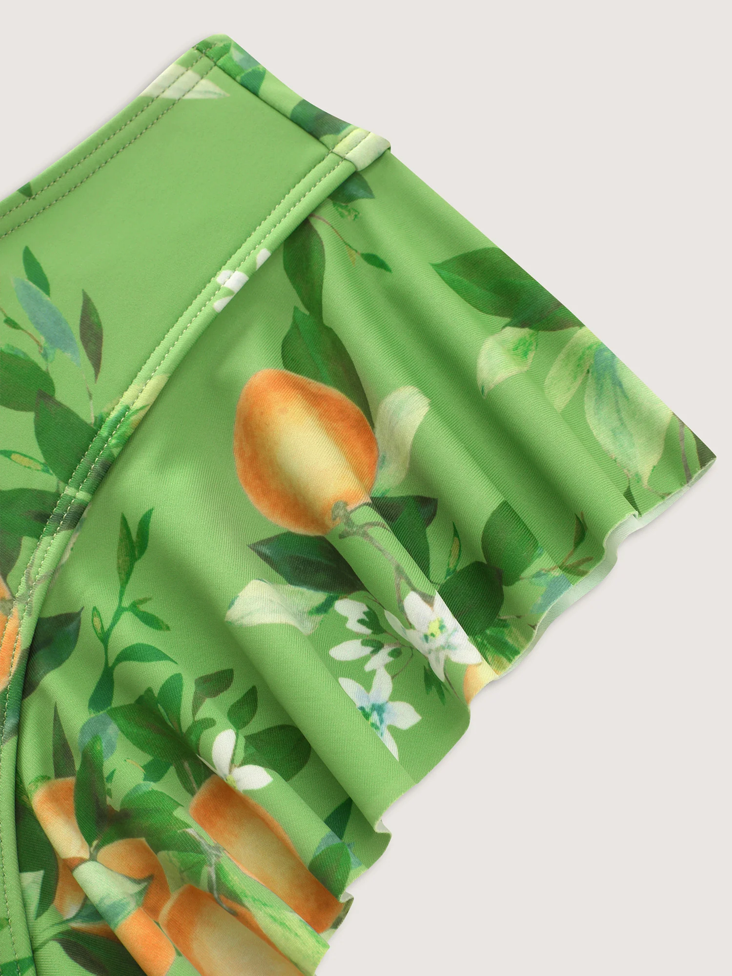 Citrus Print Ruffled Sleeve Swim Top - Image 5