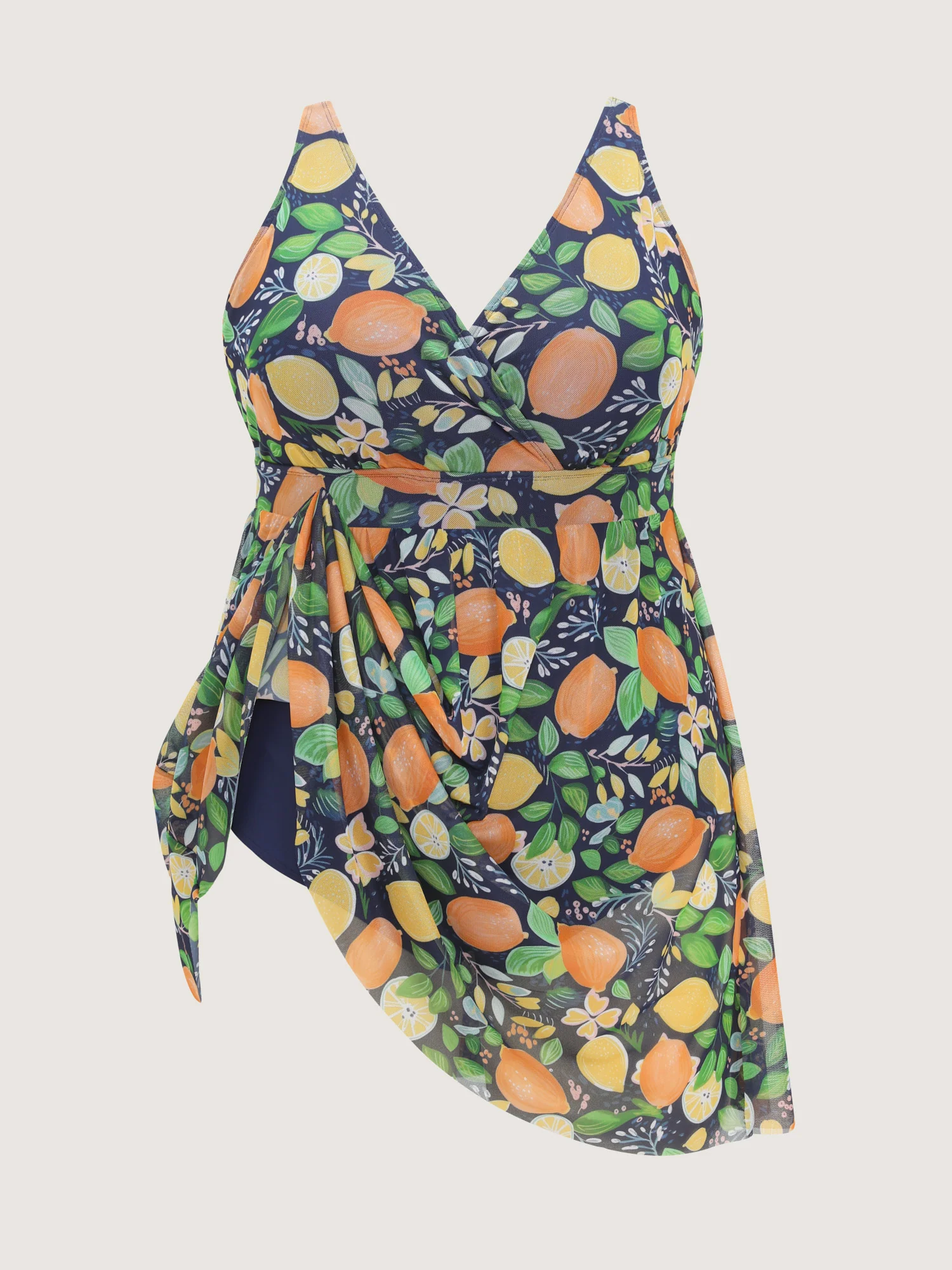 Citrus Print Split Hem Swim Dress - Image 10