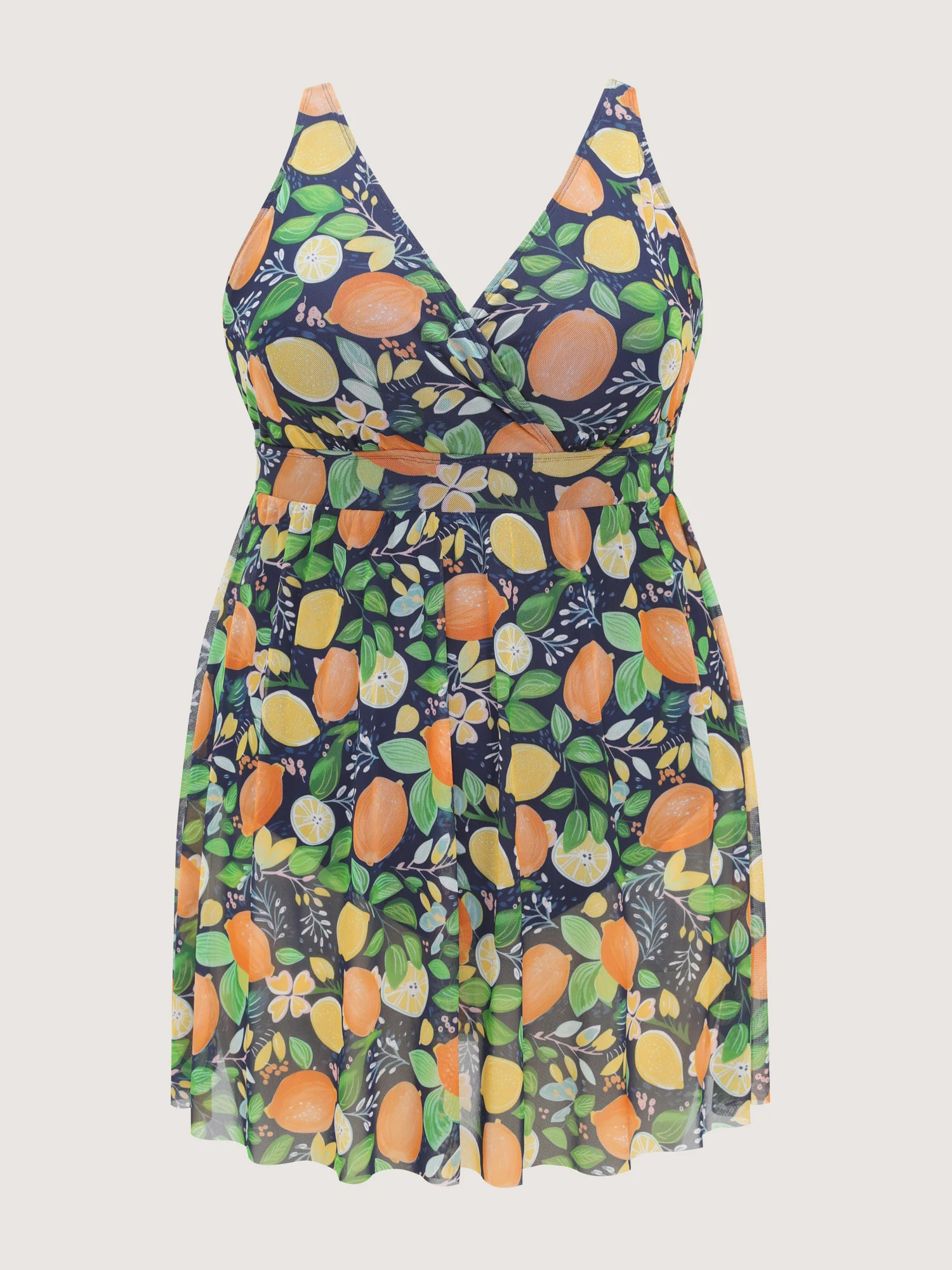 Citrus Print Split Hem Swim Dress - Image 9