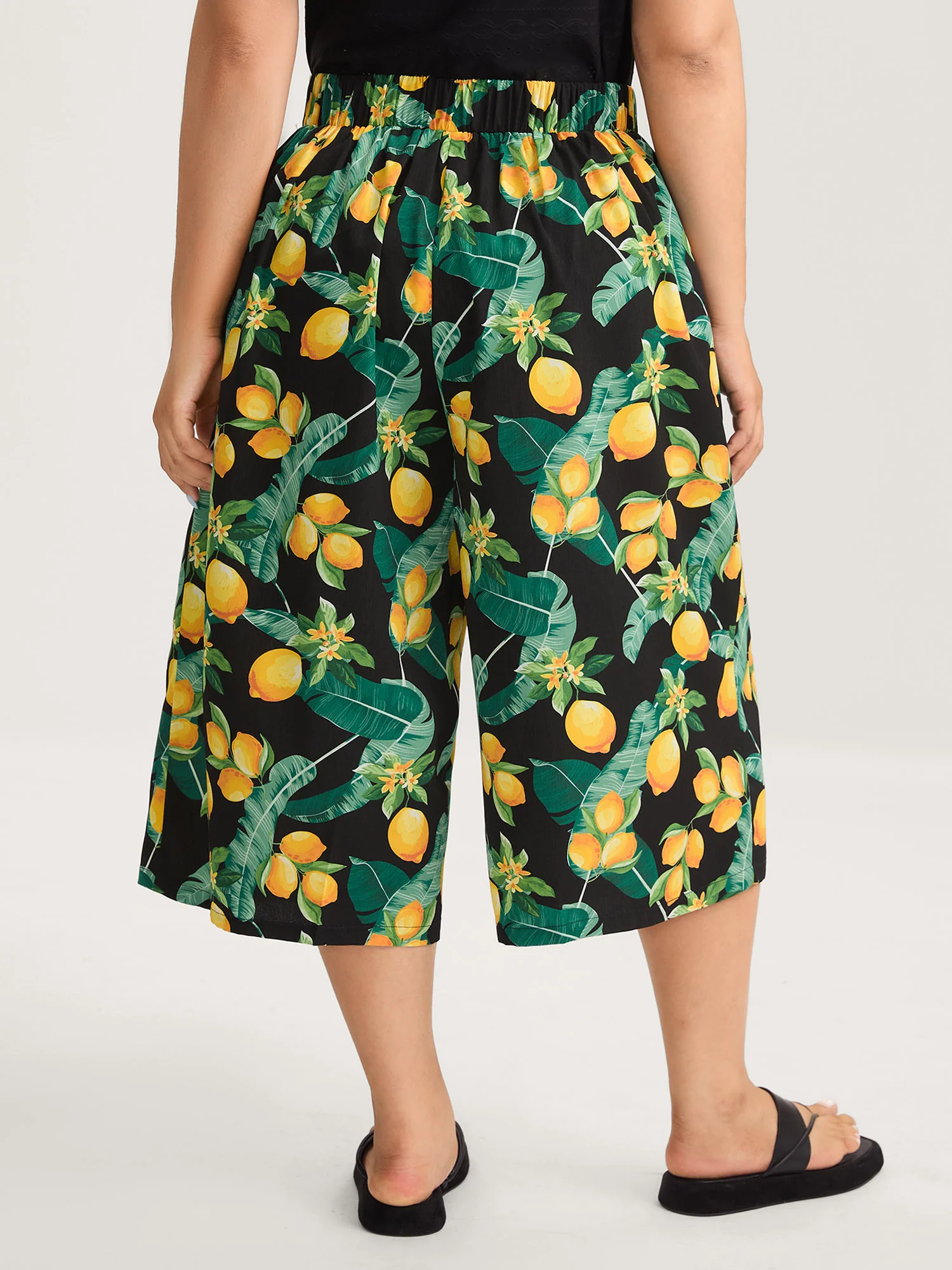 Citrus Print Wide-Leg Pants - Image 5
