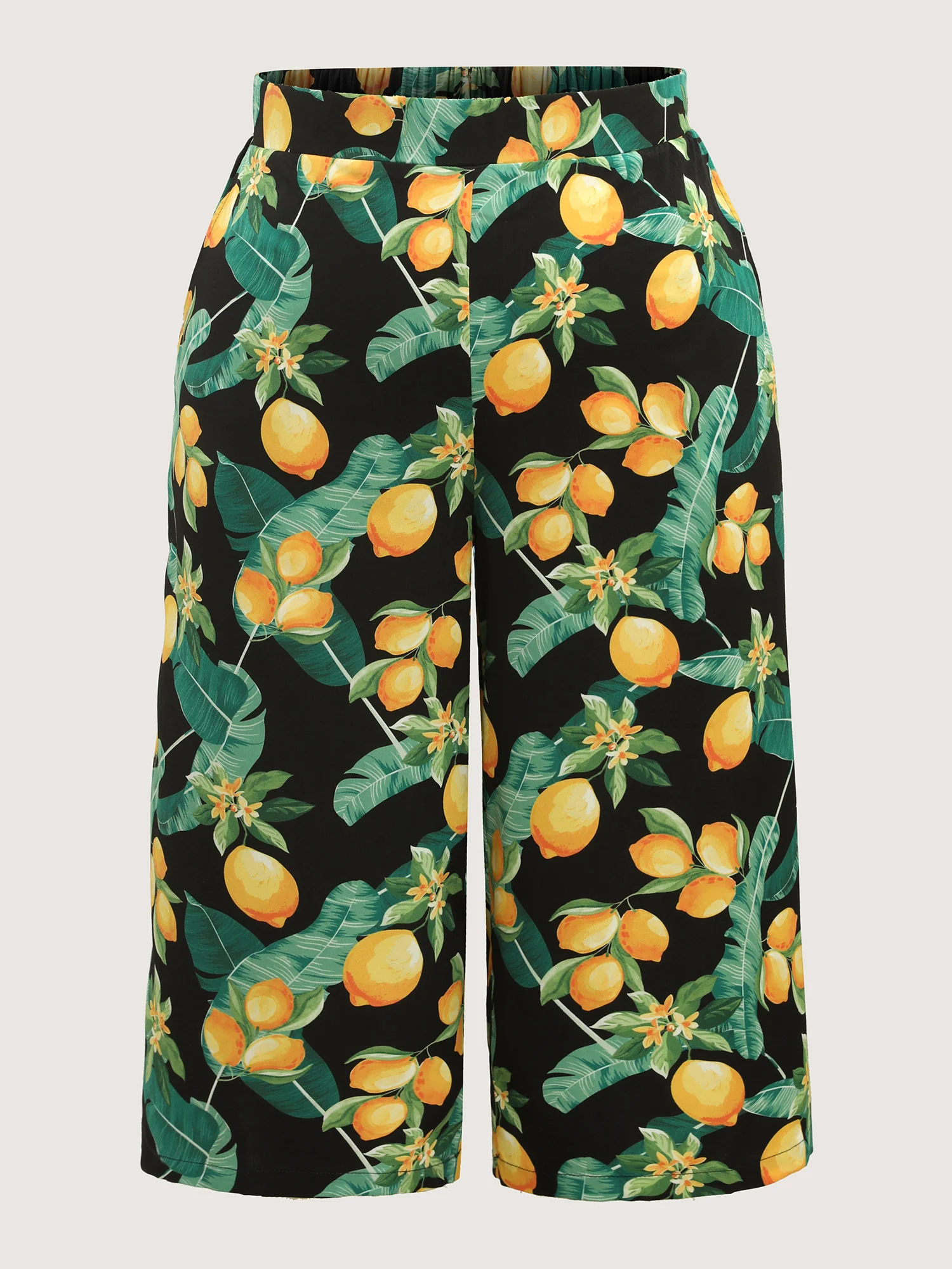 Citrus Print Wide-Leg Pants - Image 8