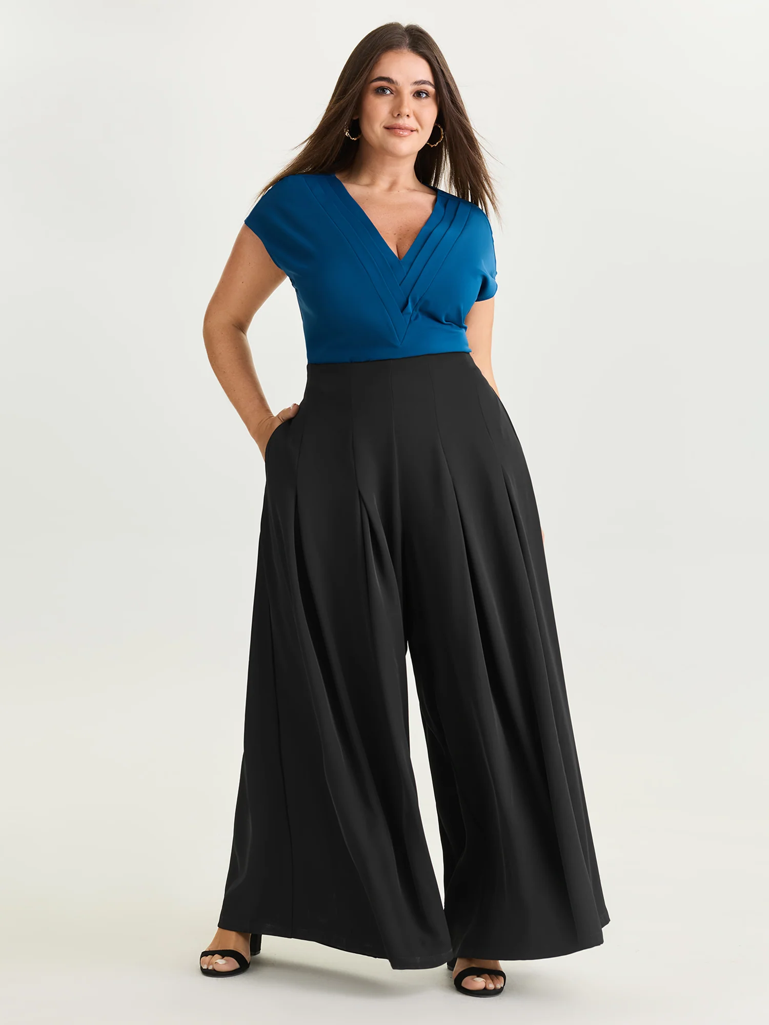 Classic Pleated Wide-Leg Pants - Image 2