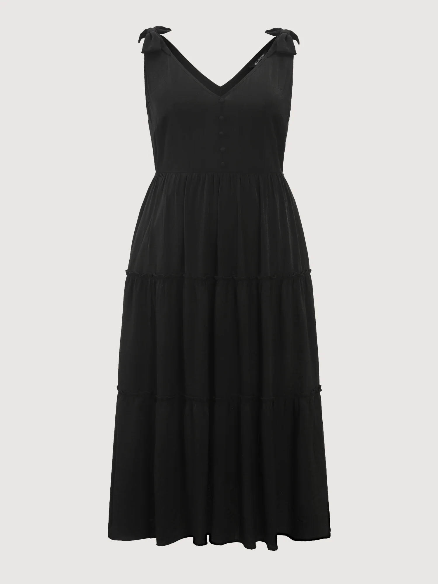Classic Shoulder-Tie Tiered Maxi Dress - Image 7