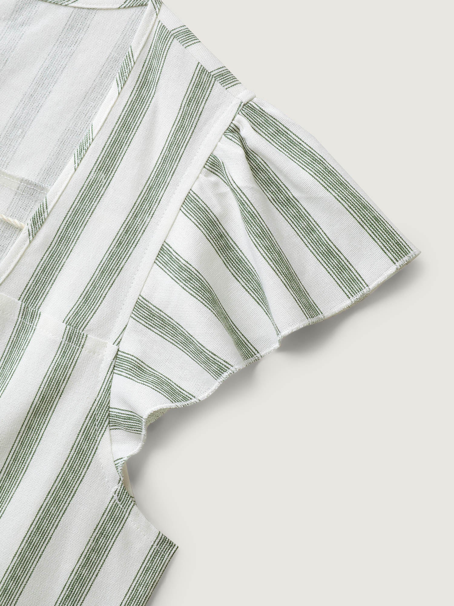 Classic Stripes Square Neck Tassels Blouse - Image 6