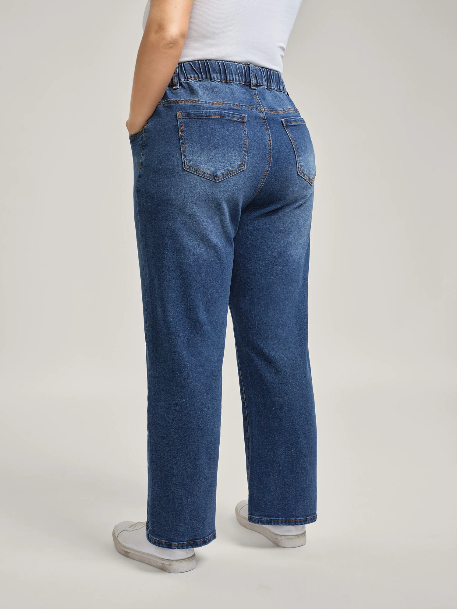 Pull-On Drawstring Straight-Leg Jeans - Image 5