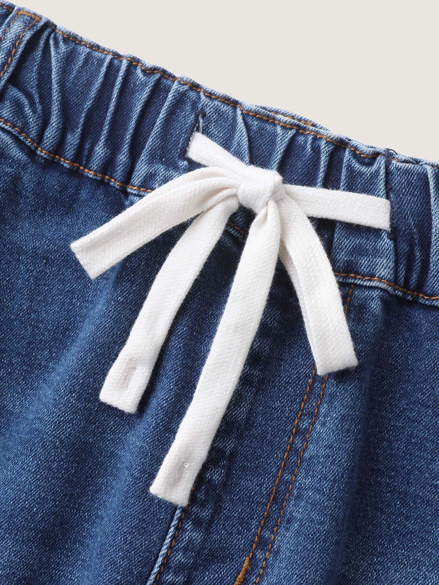 Pull-On Drawstring Straight-Leg Jeans - Image 6