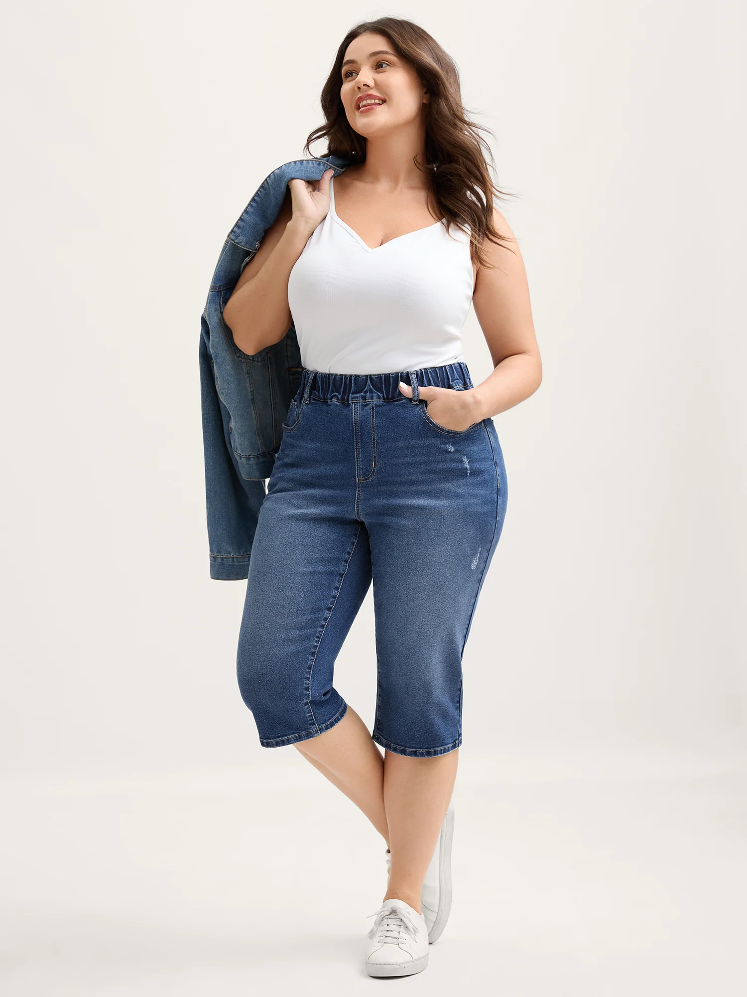 Classic Wash Stretchy Waist Skinny-Fit Jeans - Image 4