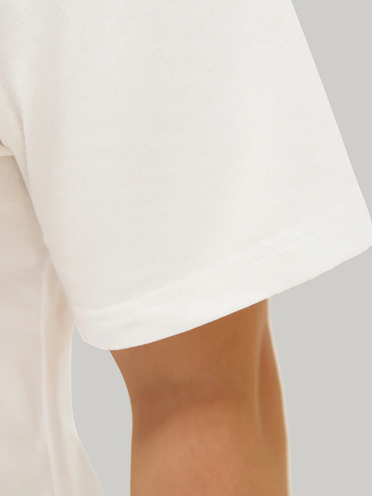 Coconut Tree & Letter Print Drop Shoulder T-shirt - Image 8