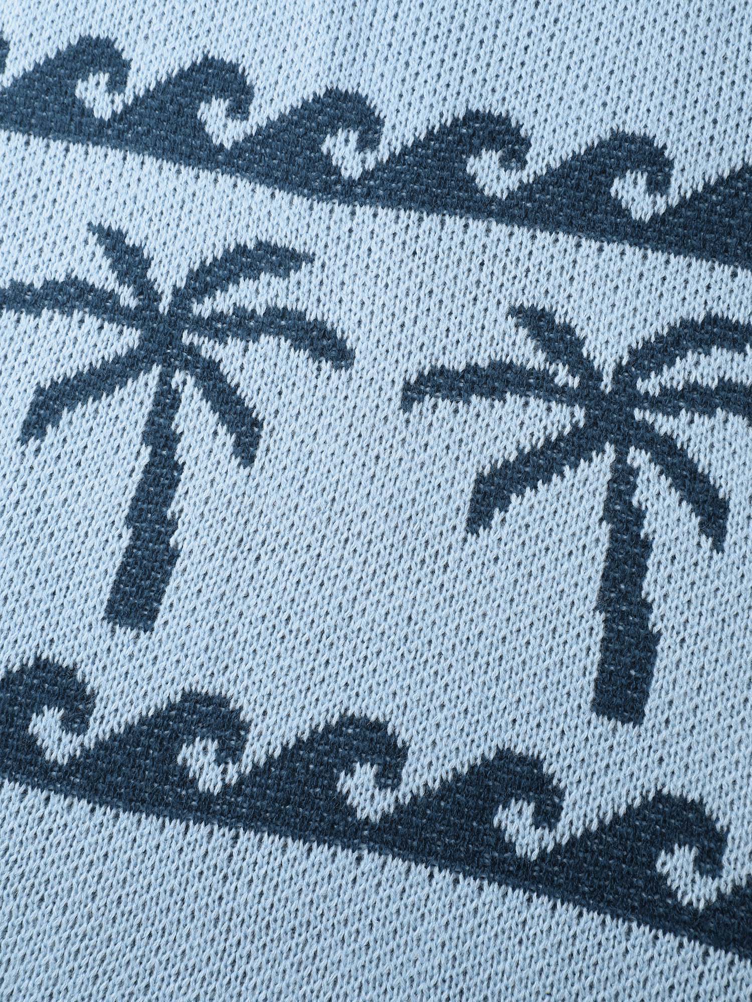 Coconut Tree Pattern Jacquard Pullover - Image 5