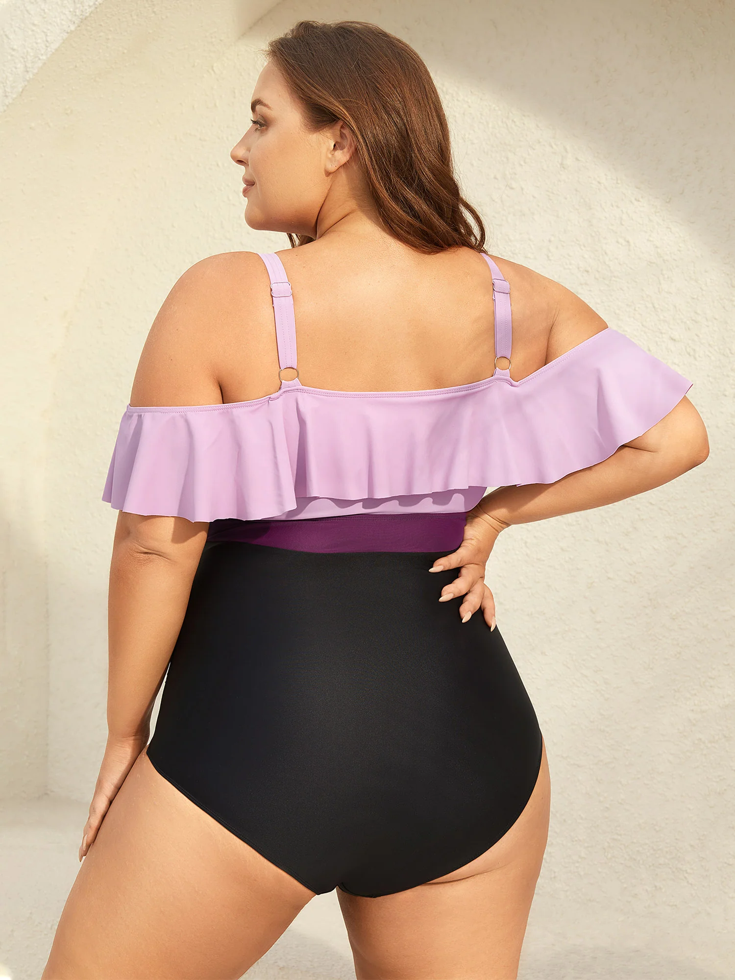 Cold-Shoulder Ruffled One-Piece Swimsuit - Image 2