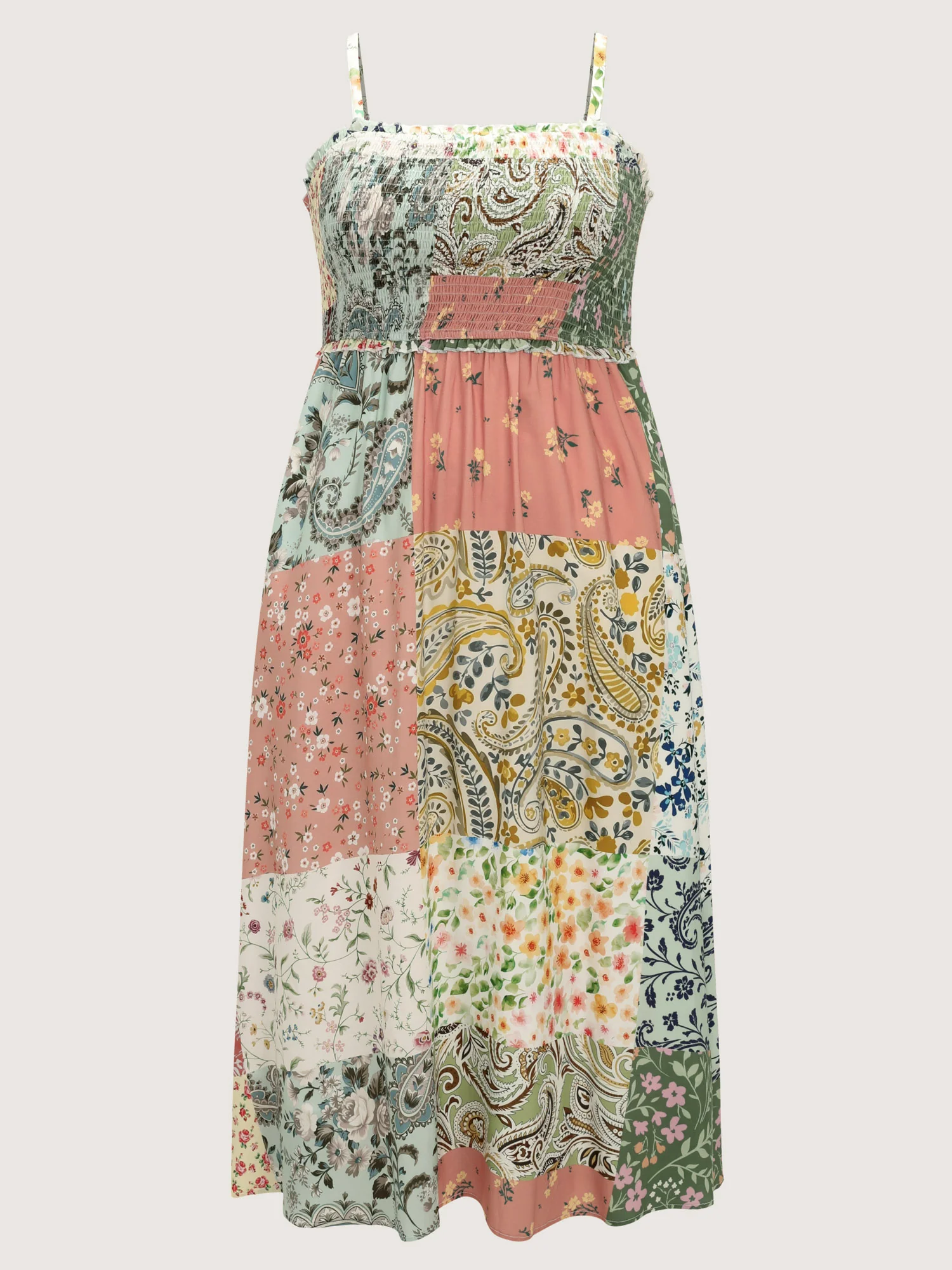 Collage Patchwork Print Cami Maxi Dress - Image 7