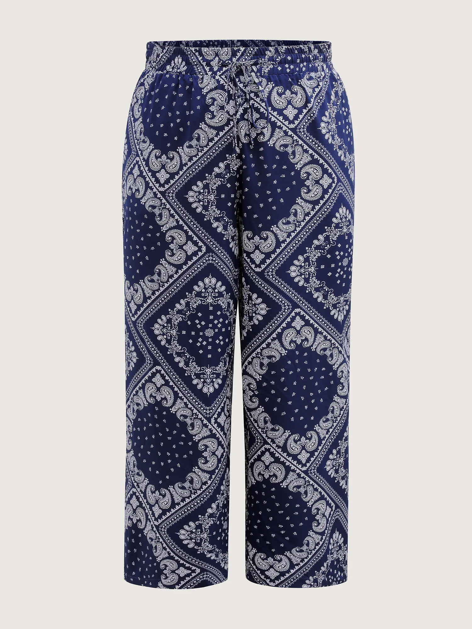 Collage Scarf Pattern Straight-Leg Pants - Image 5