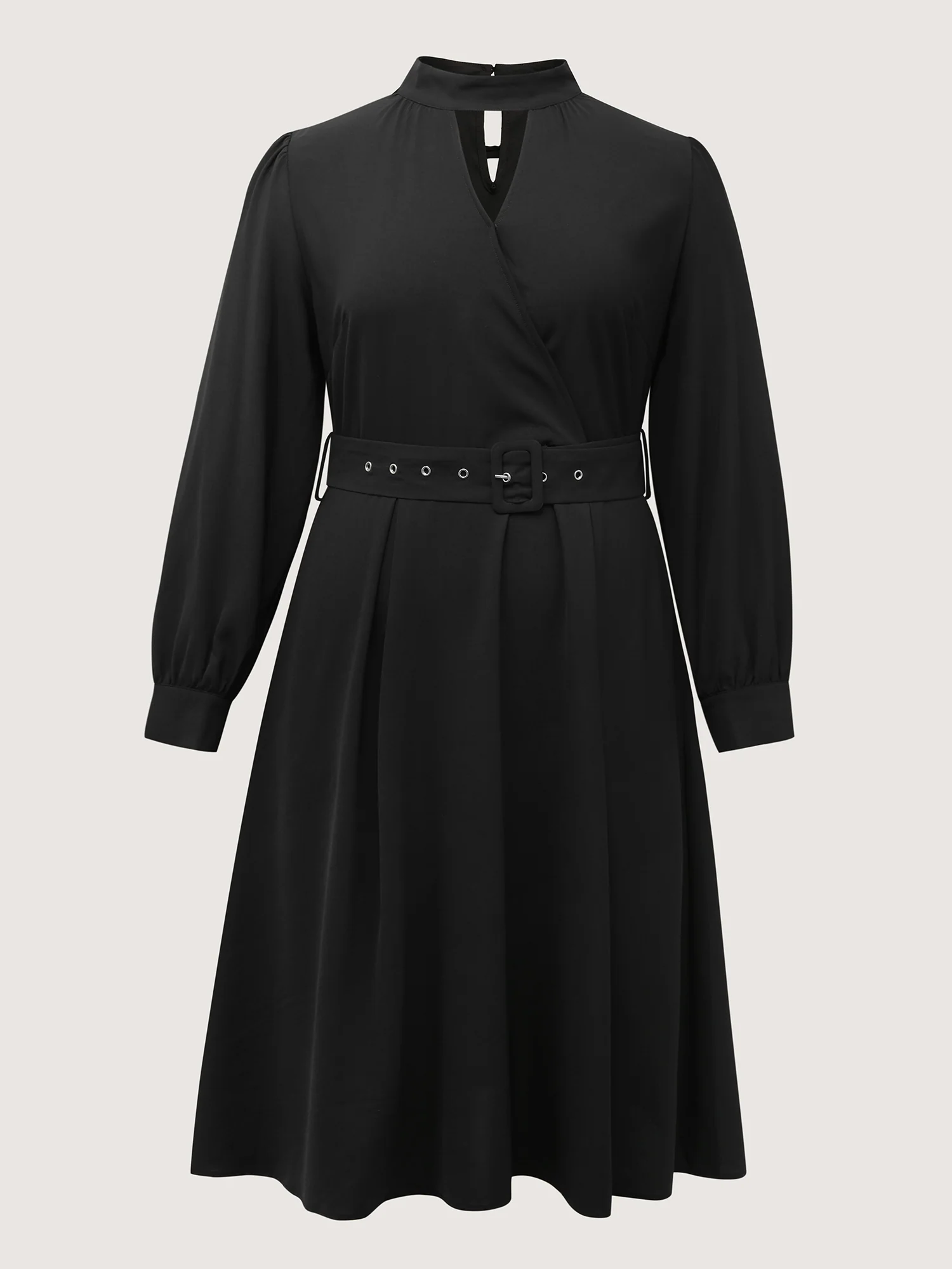 Collar Cut-Out Waist Tie Midi Dress - Image 7
