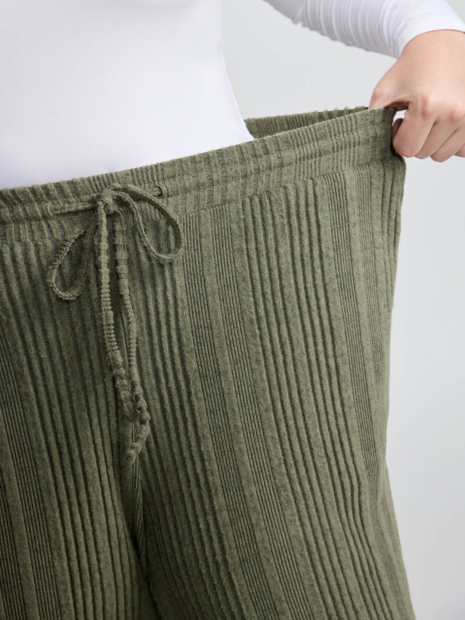 Color Blend Knit Drawstring Lounge Bottoms - Image 4