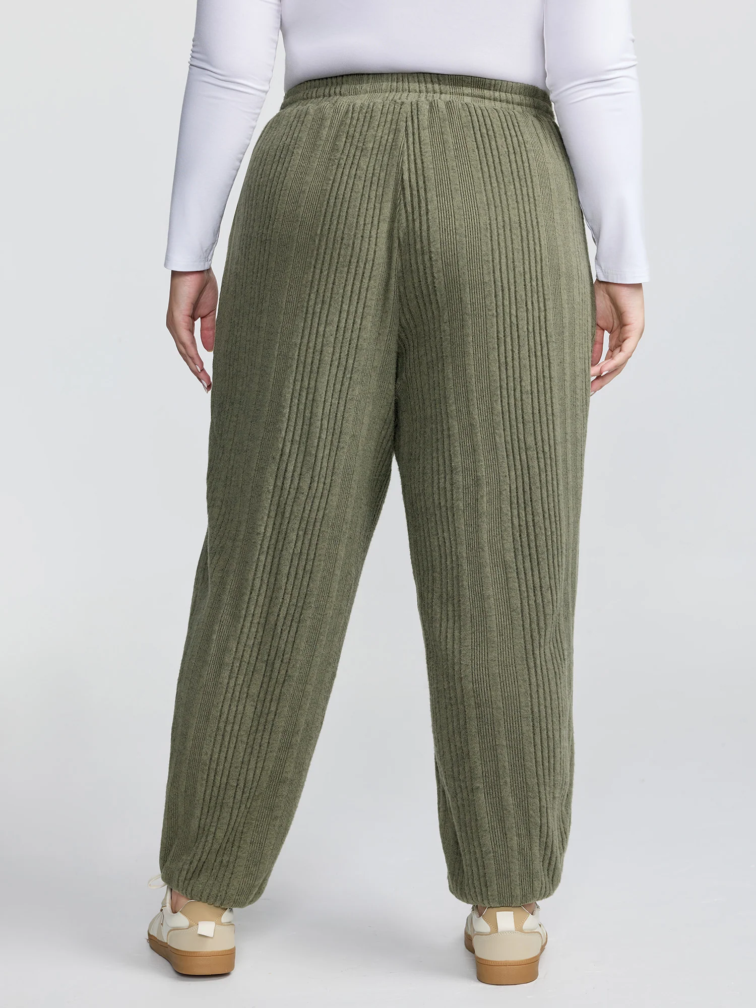 Color Blend Knit Drawstring Lounge Bottoms - Image 5