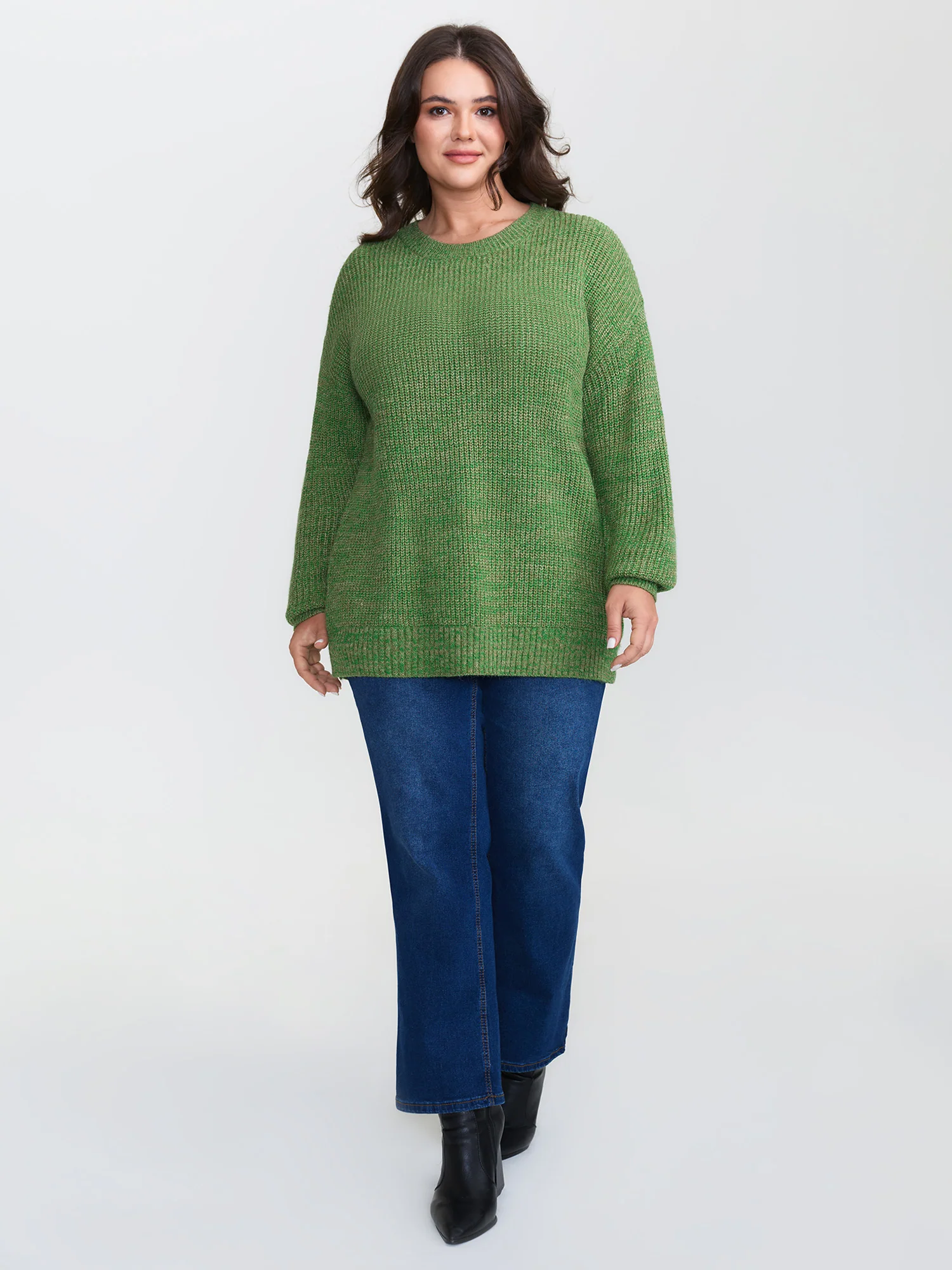 Color Blend Yarn Textured Pullover - Image 2